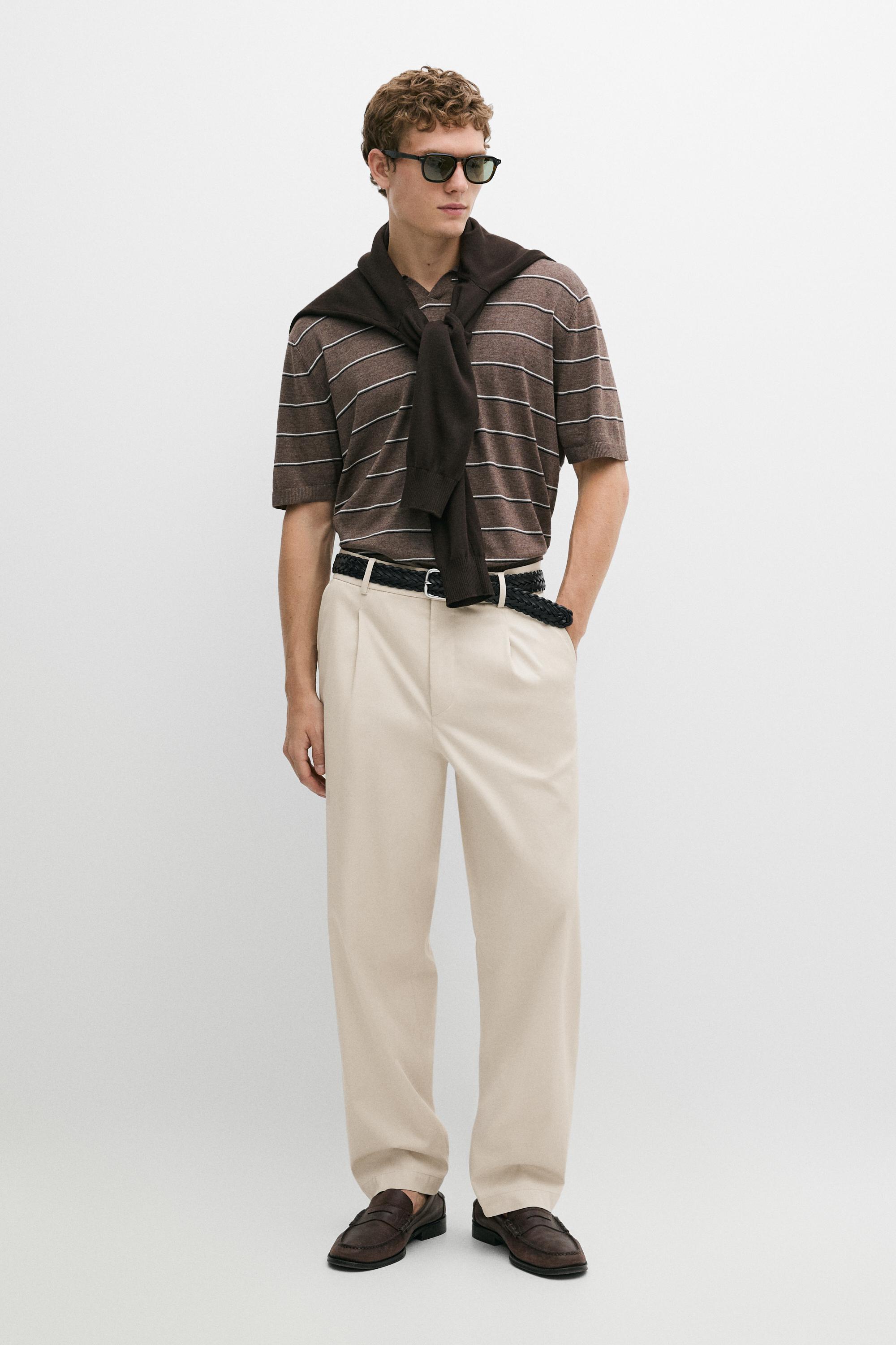 Flowing pants with darts — BEIGE
