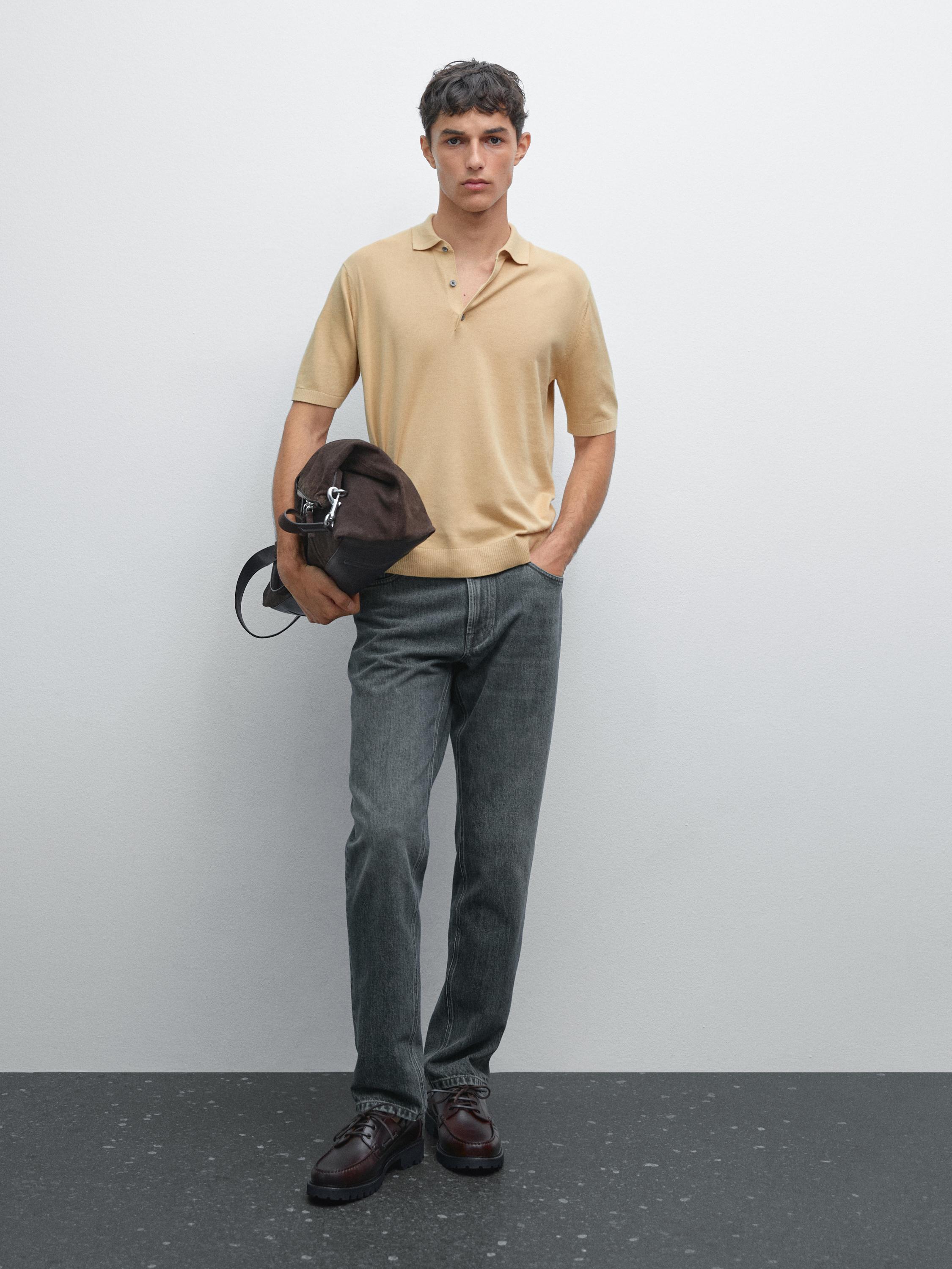 Polo en maille à manches courtes