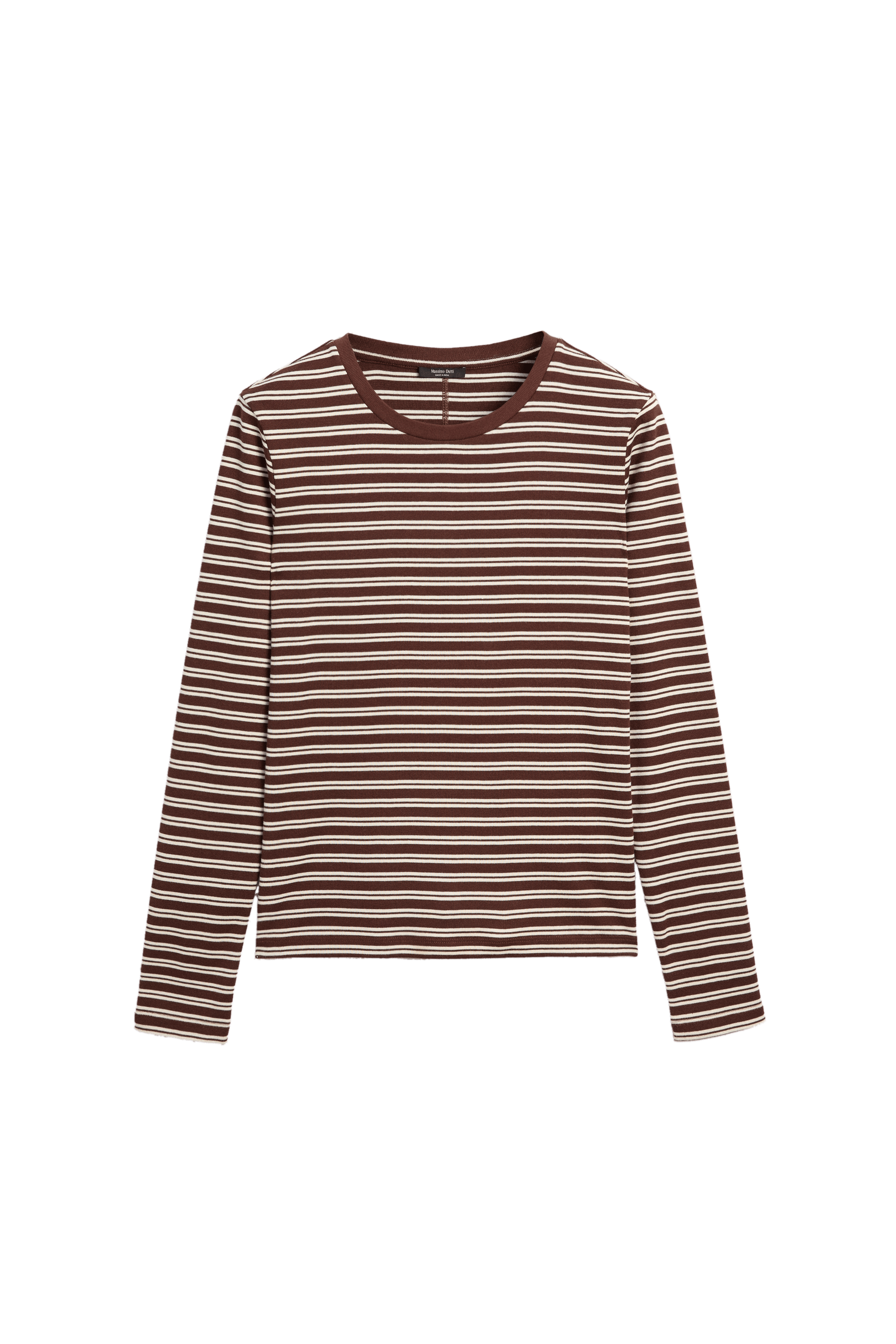 Massimo Dutti Çizgili %100 pamuklu t-shirt görsel 6