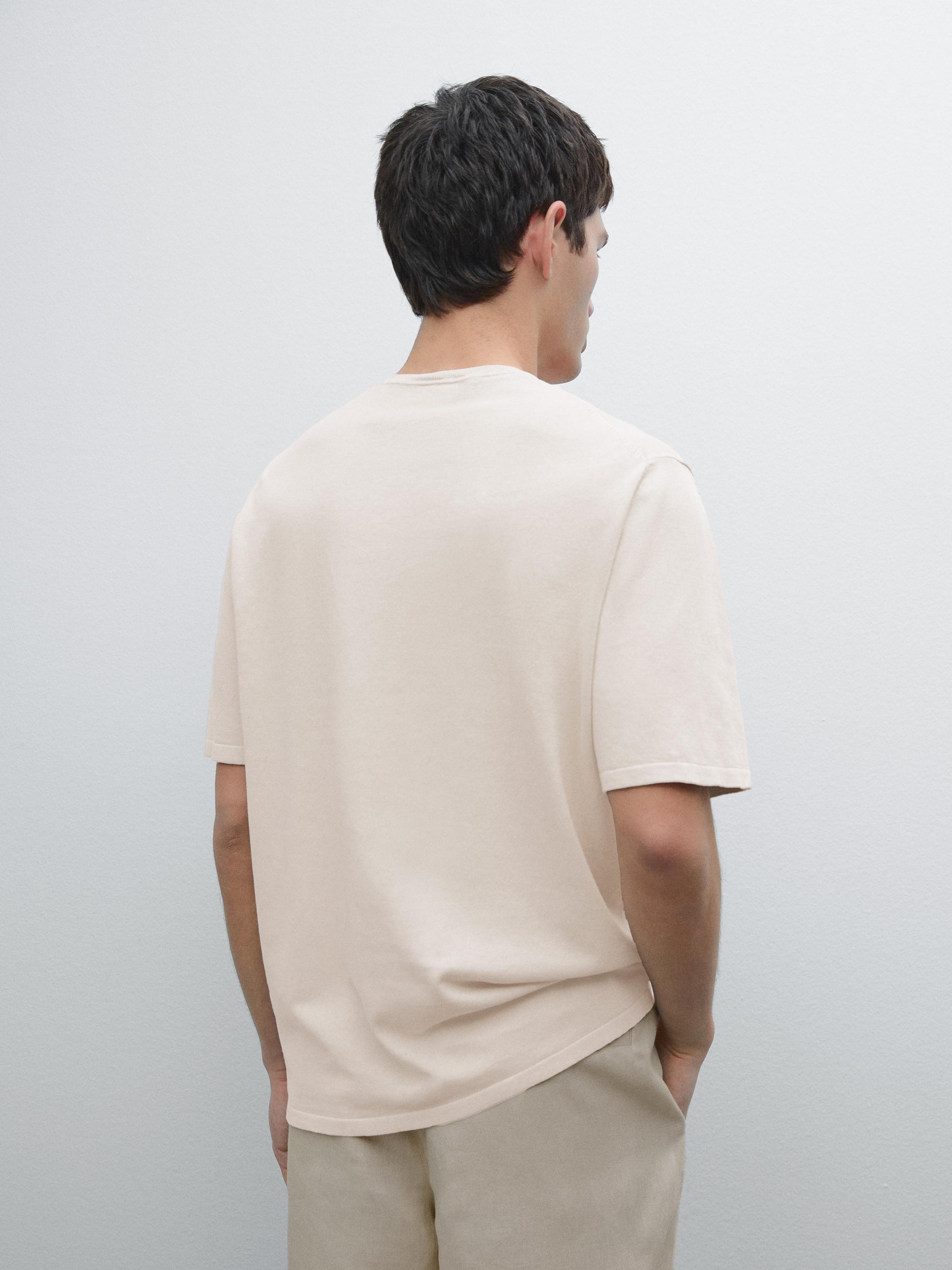 Cotton blend knit T-shirt