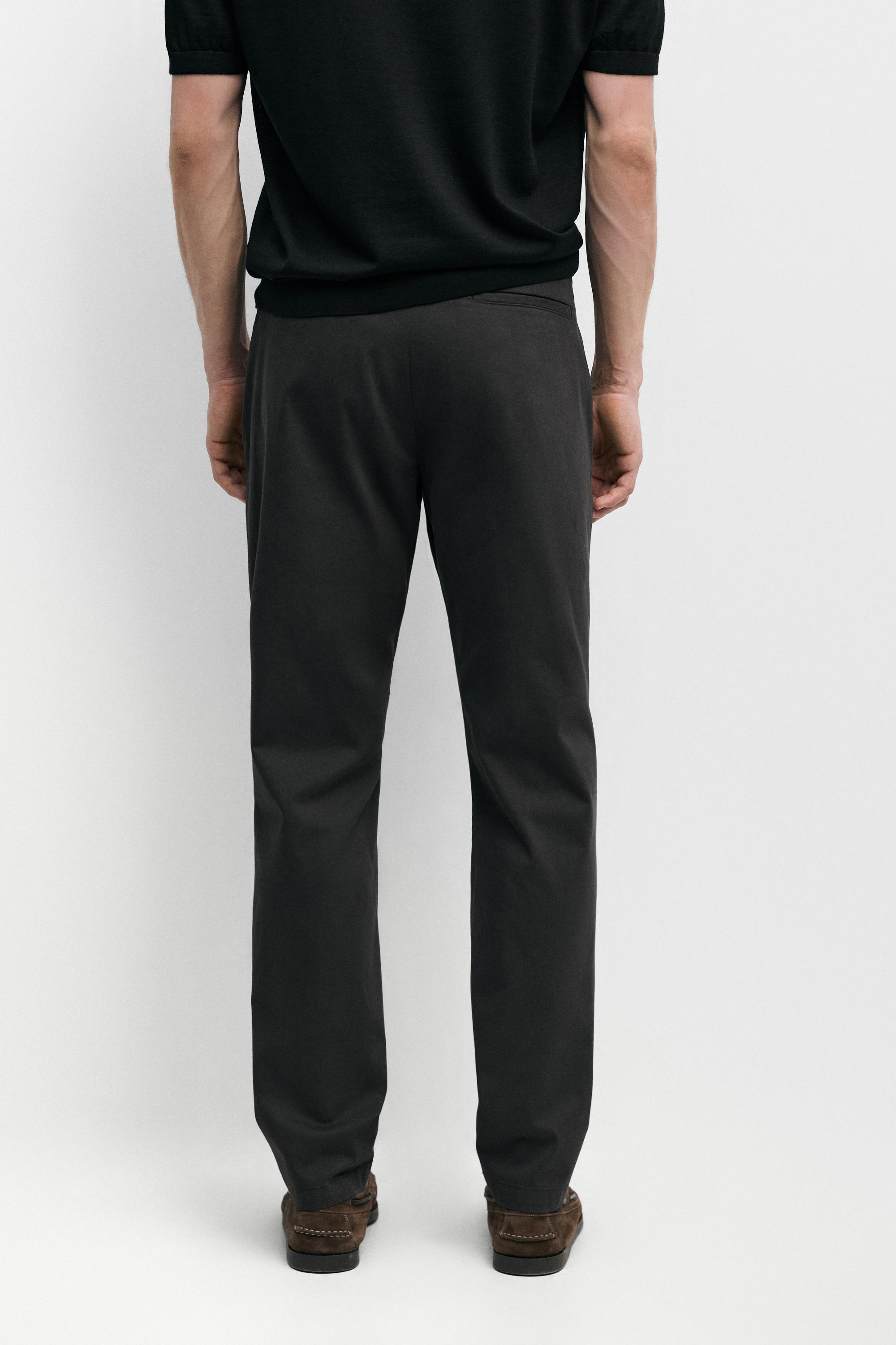 Slim fit cotton trousers — GREY