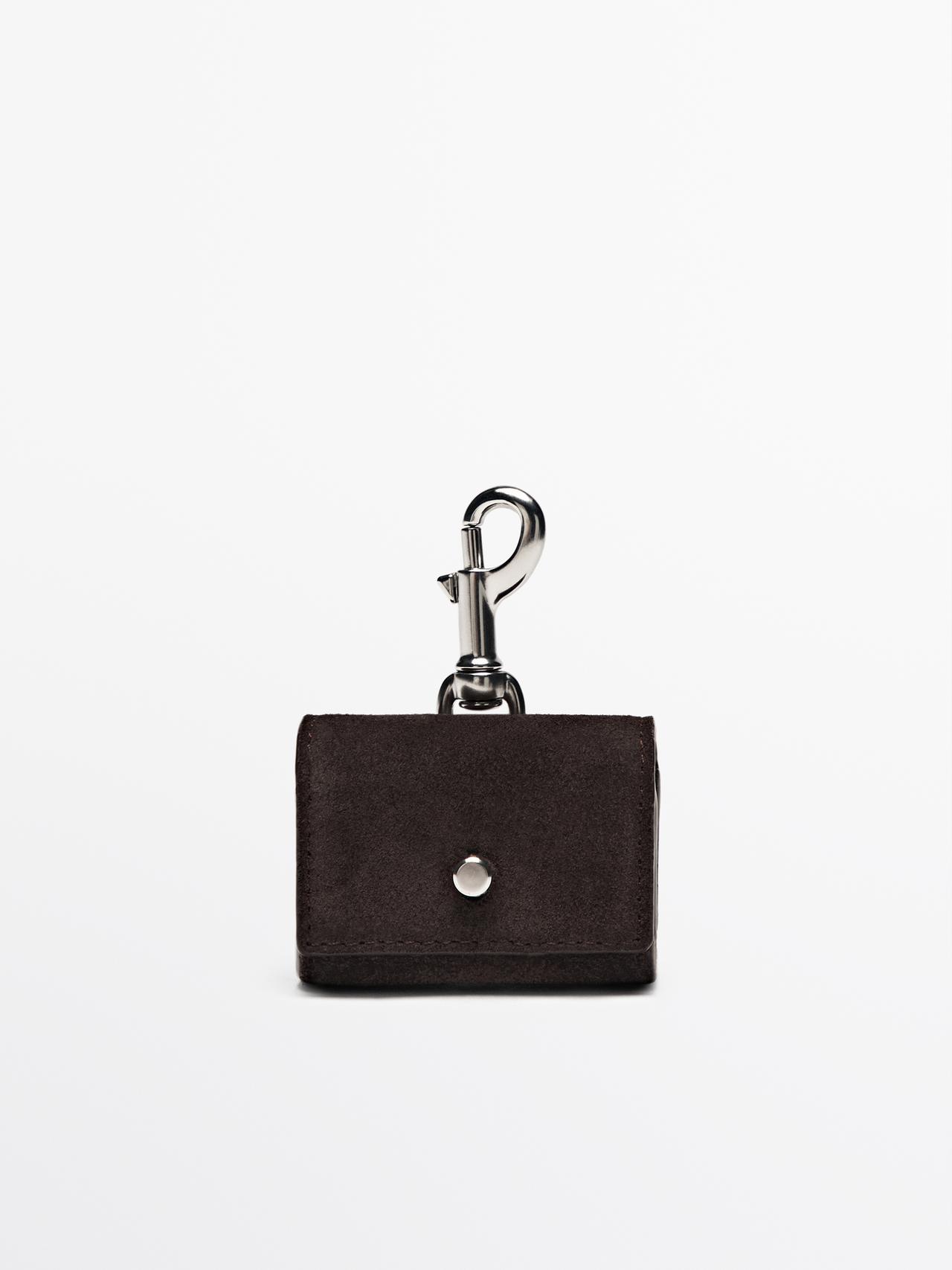 Massimo Dutti - Herre - Airpods-Etui I Spaltlæder - Brun - 01