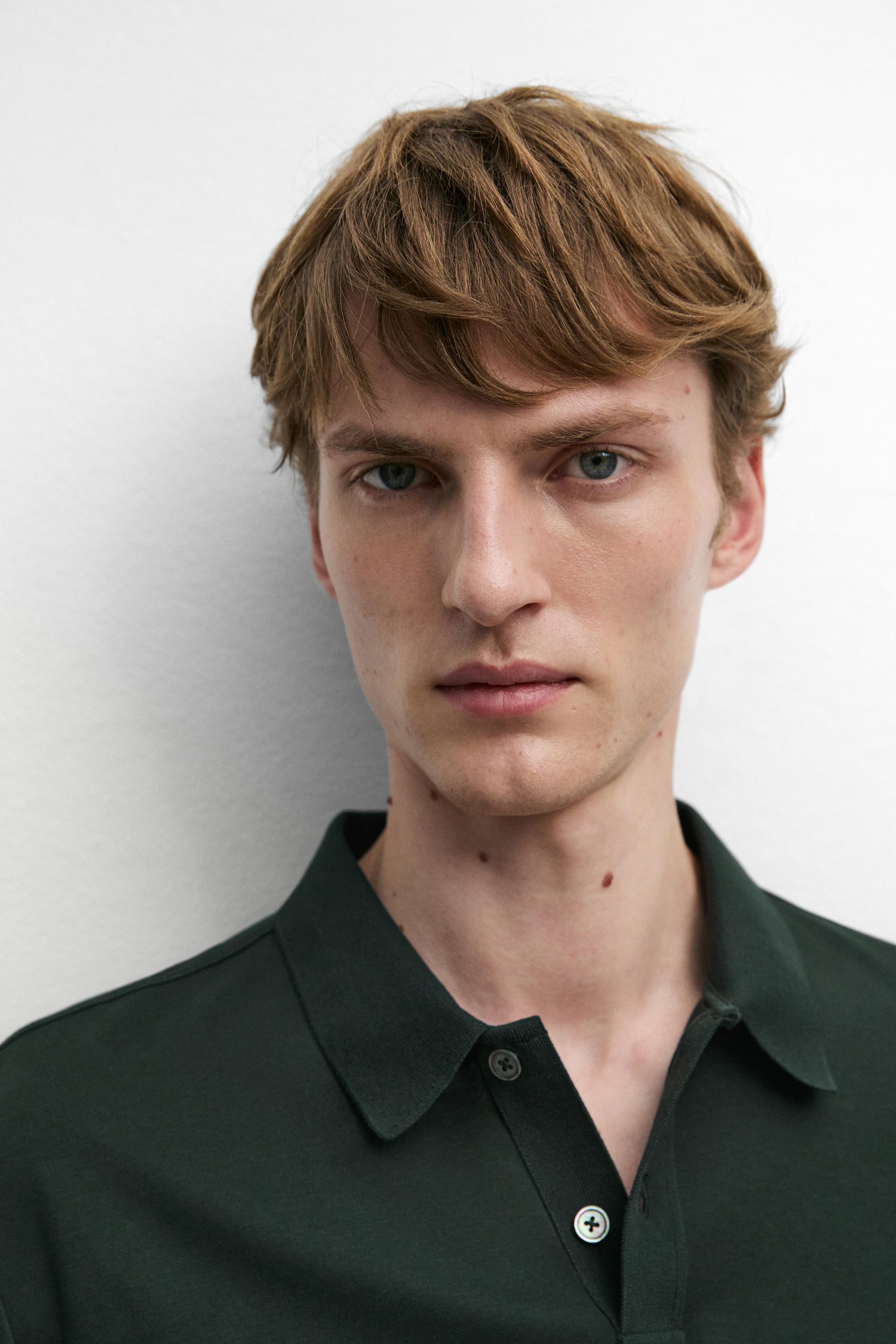 100% cotton short sleeve polo shirt — KHAKI
