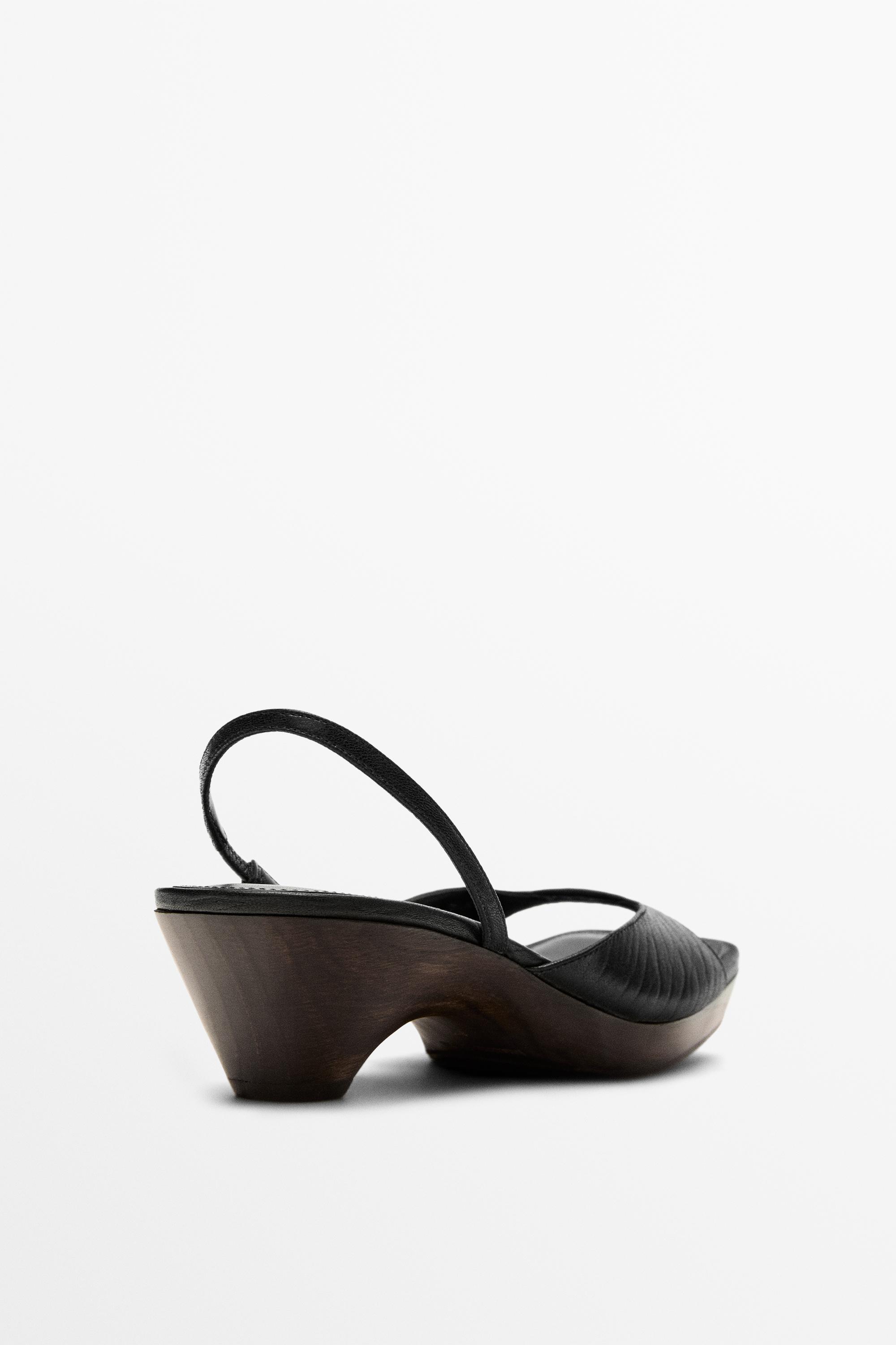 Wood heel sandal - Limited edition — BLACK