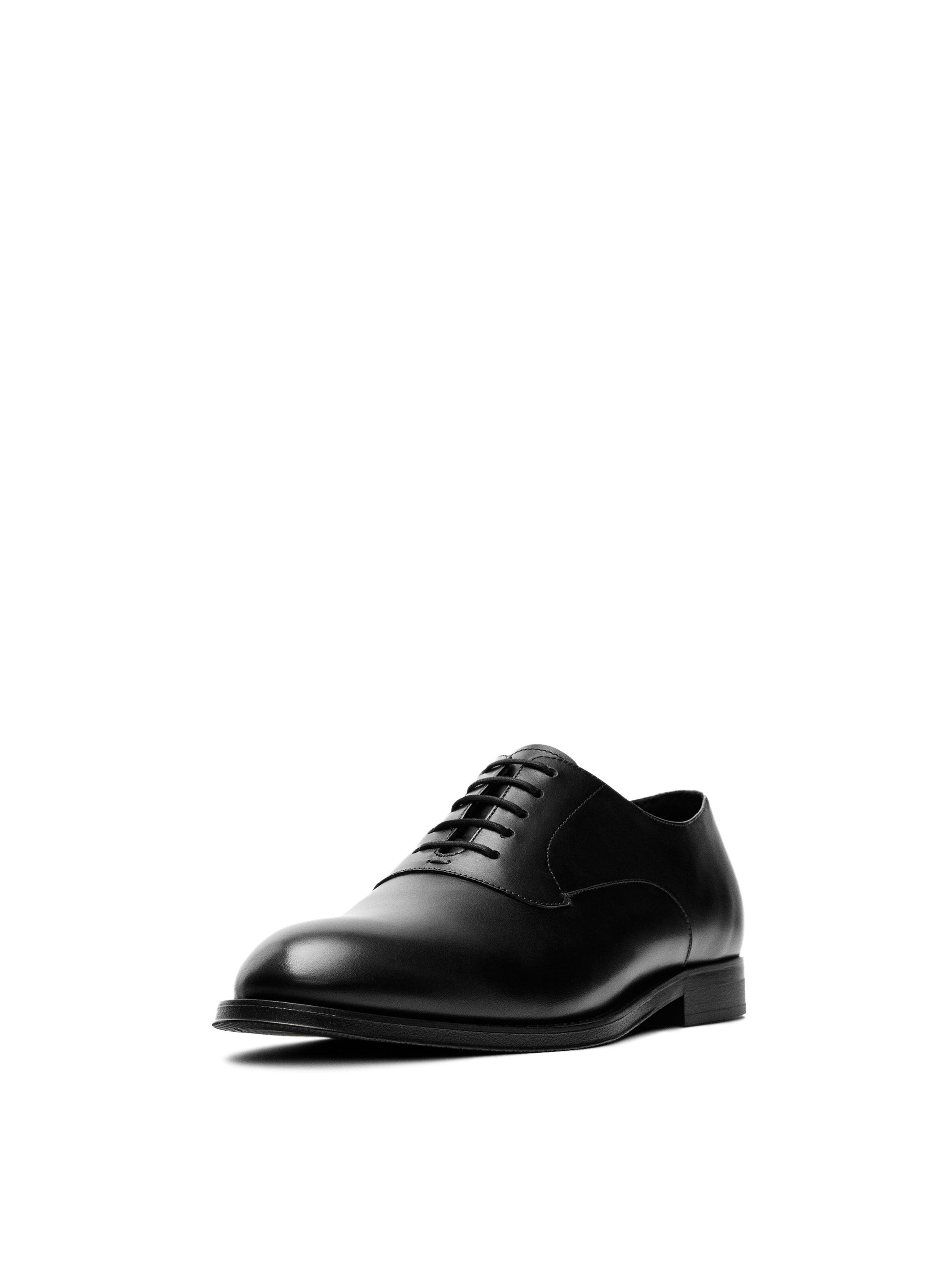 Smart leather shoes — BLACK