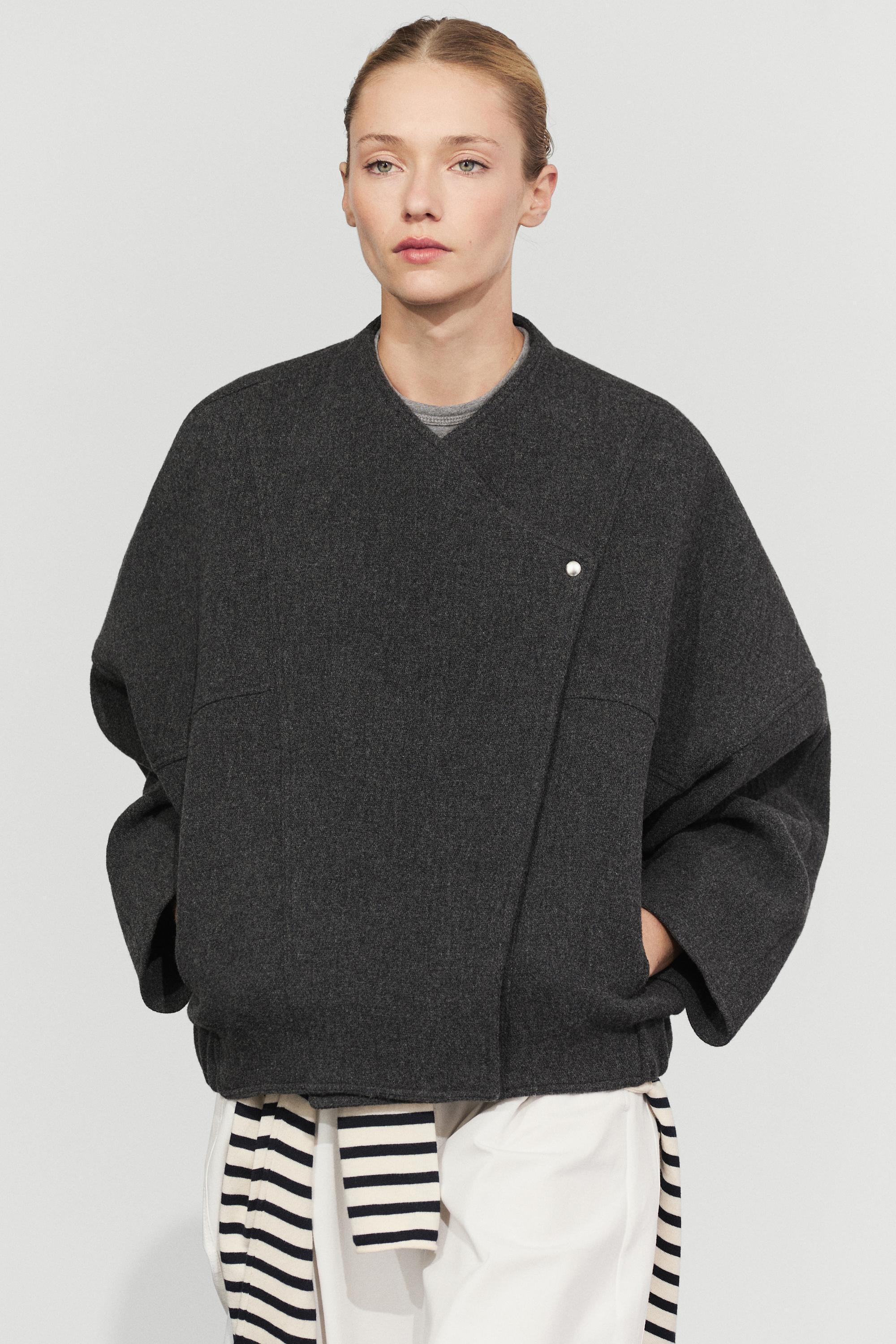 Wool blend bomber jacket