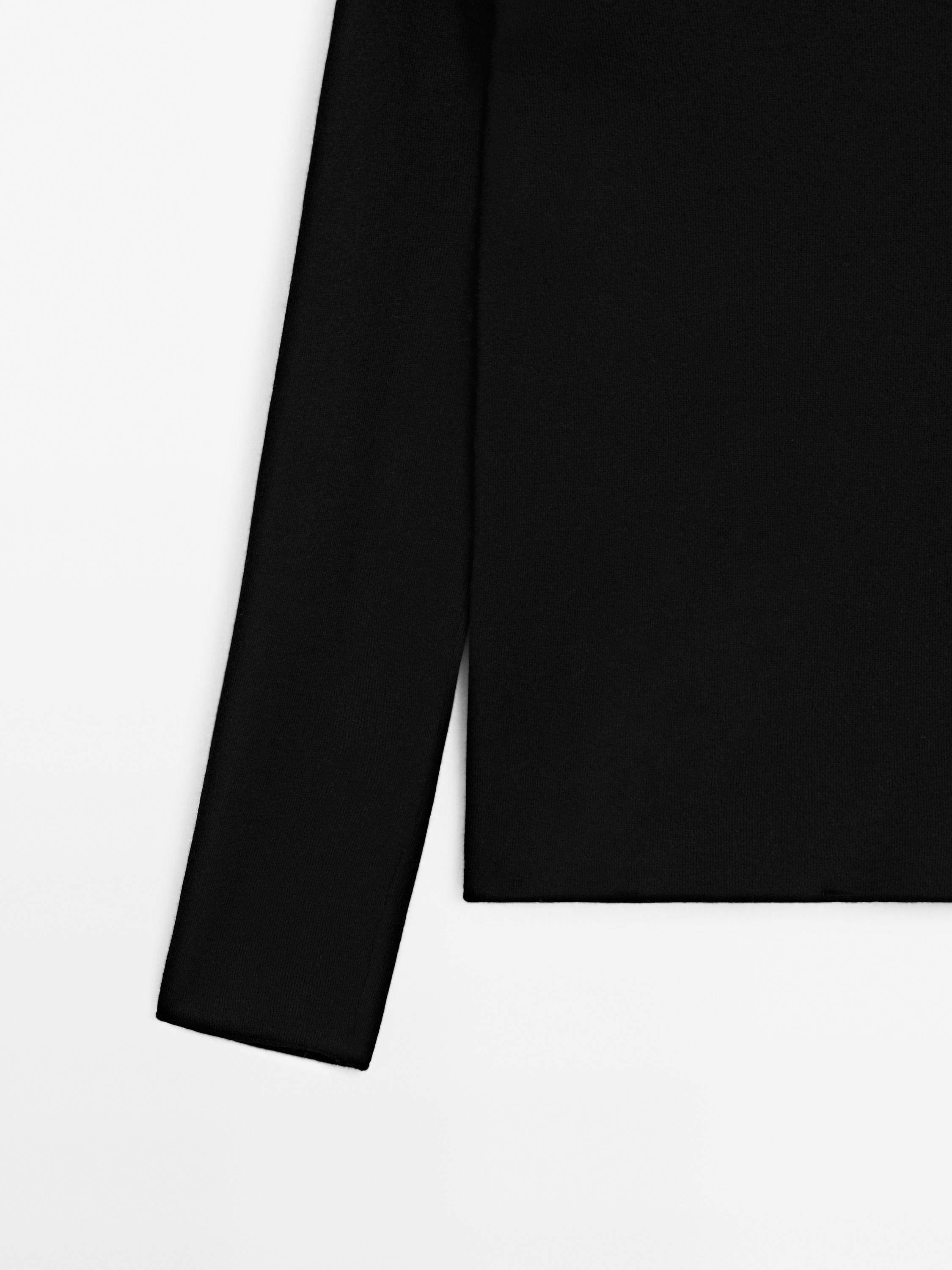 Wool blend boat neck sweater