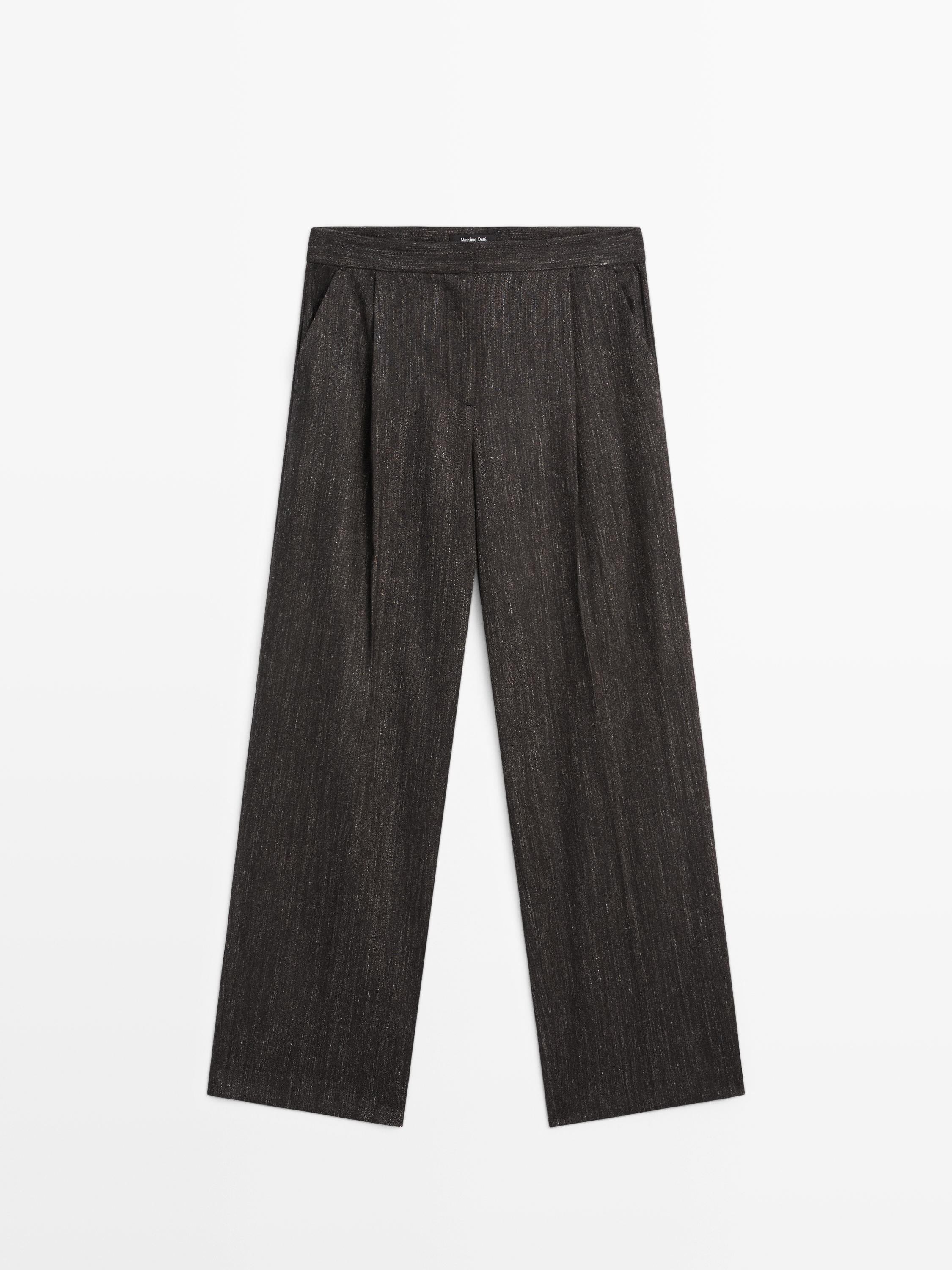 Μελανζέ παντελόνι με πιέτες