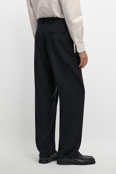 100% wool relaxed fit pants — NAVY BLUE 5