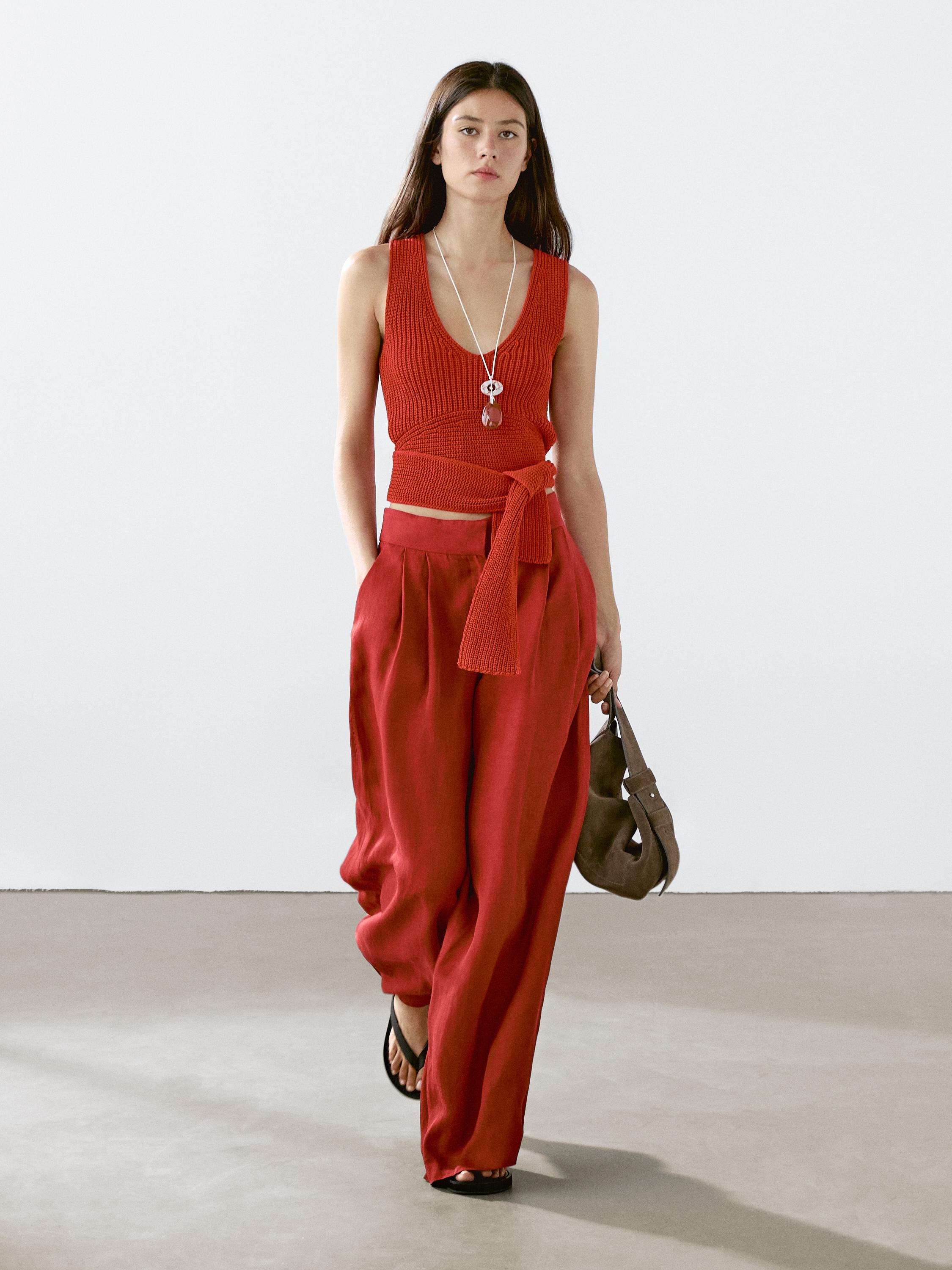 Струящиеся брюки с защипами