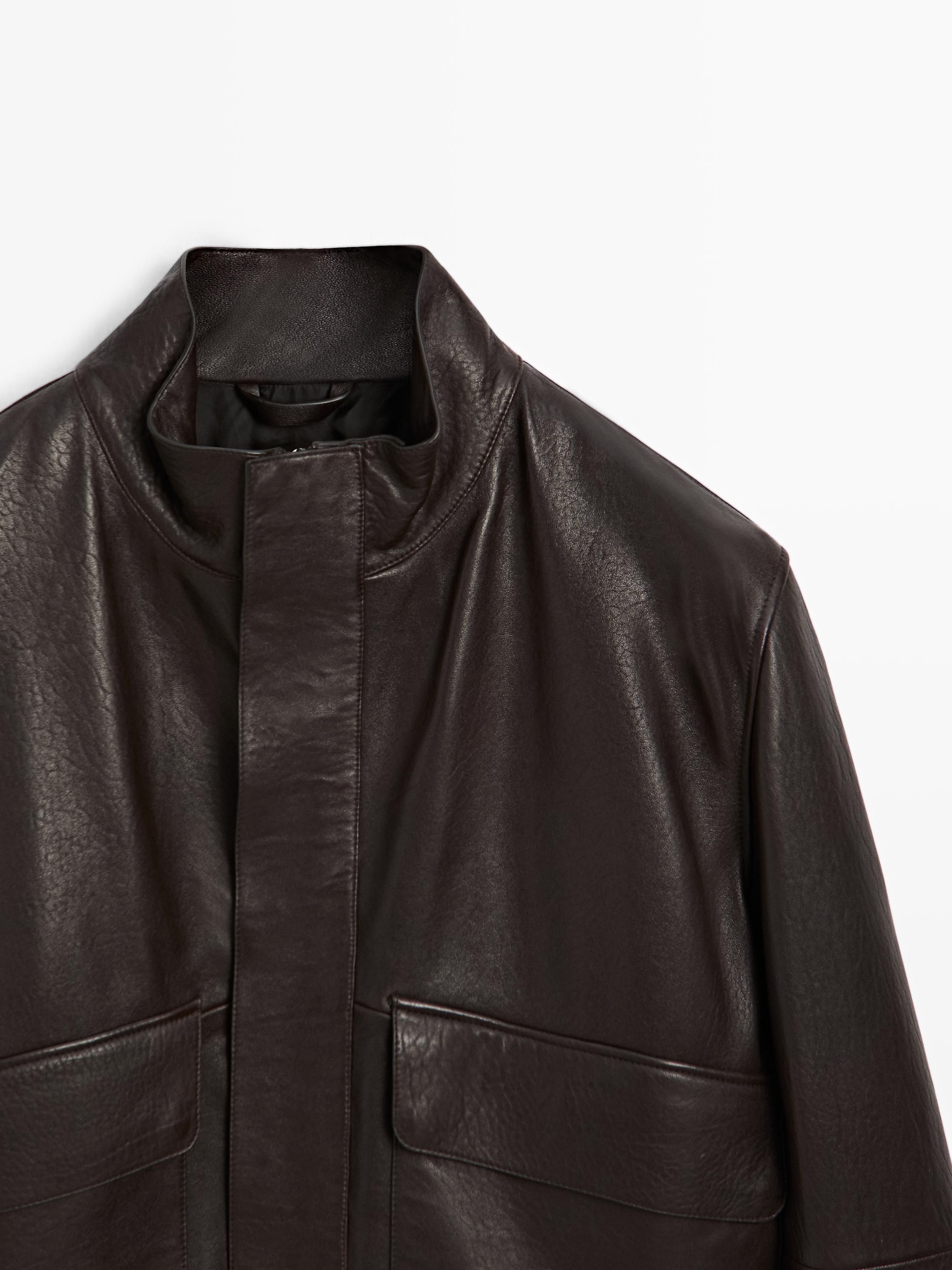 Nappa leather jacket with pockets