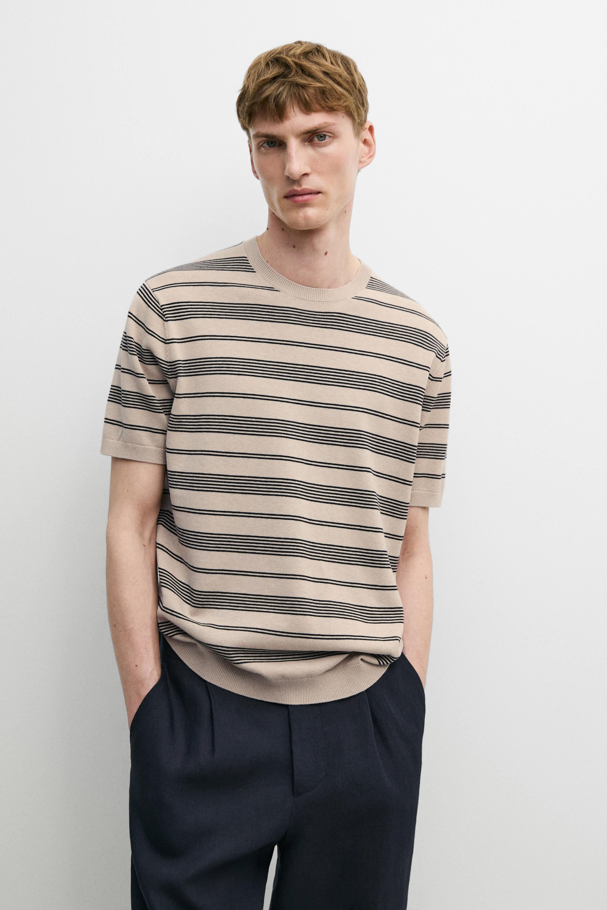 Pullover in maglia a maniche corte a righe