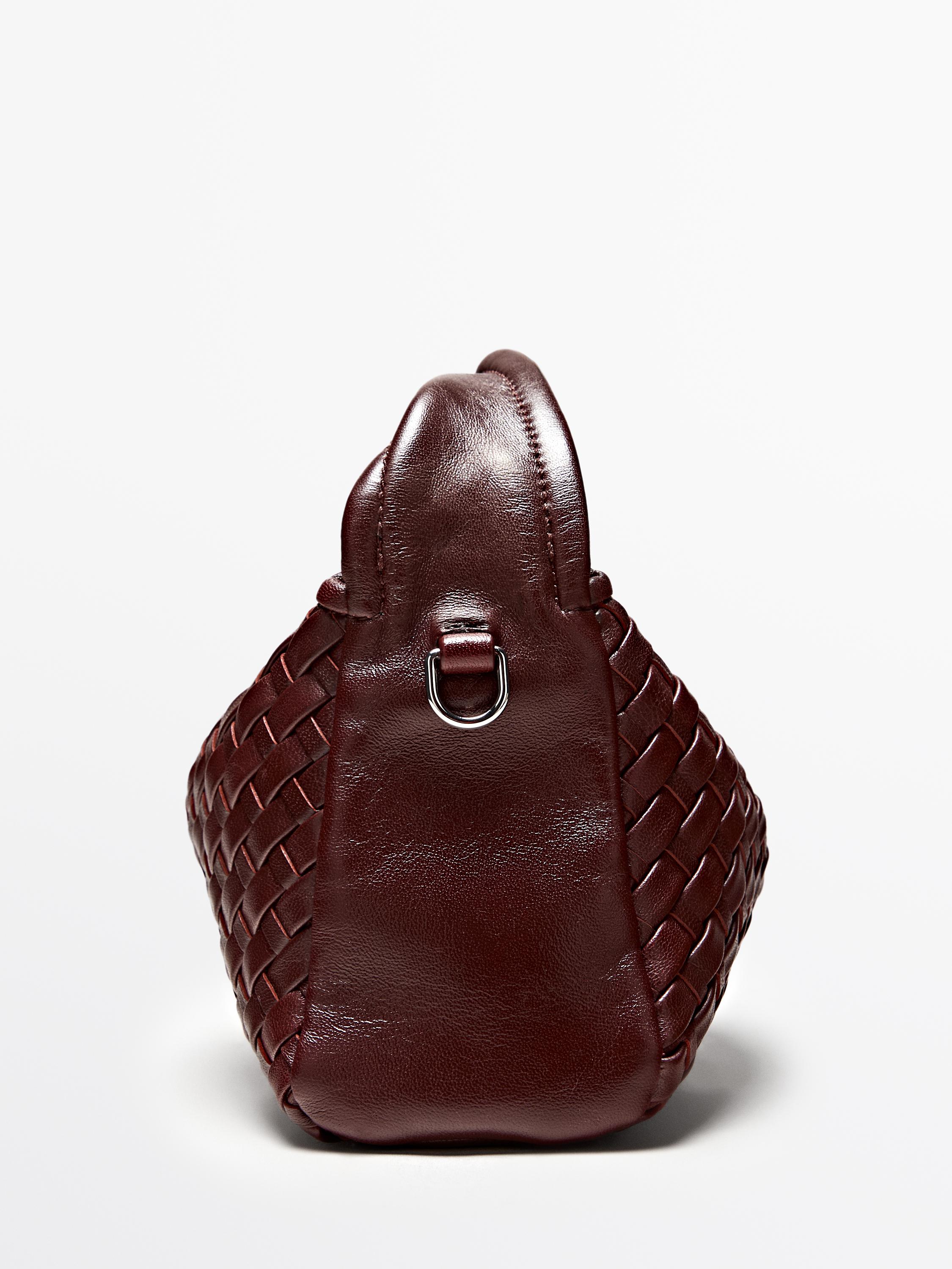 納帕軟面真皮編織迷你包