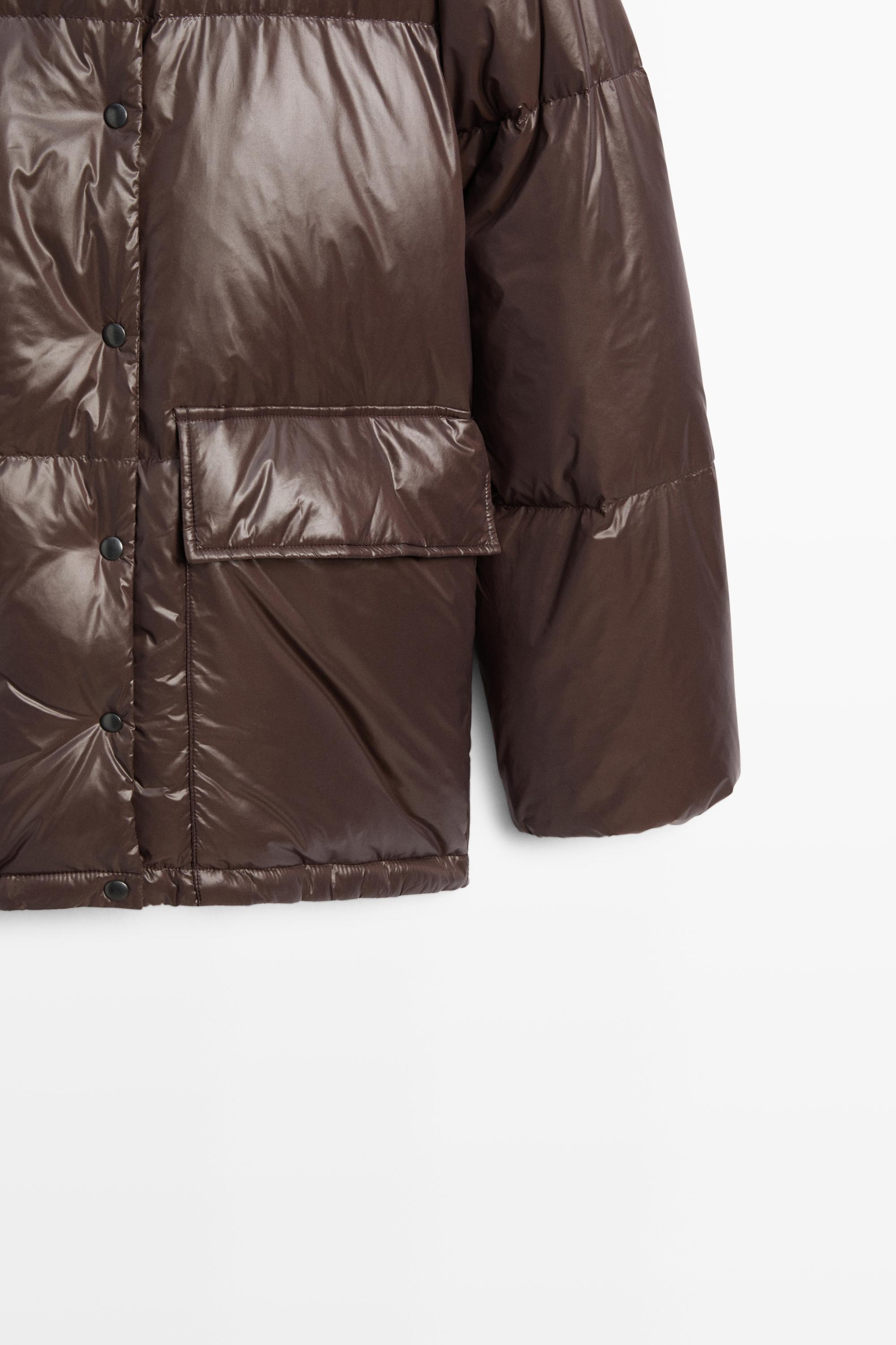 Stand-up collar down jacket — BROWN