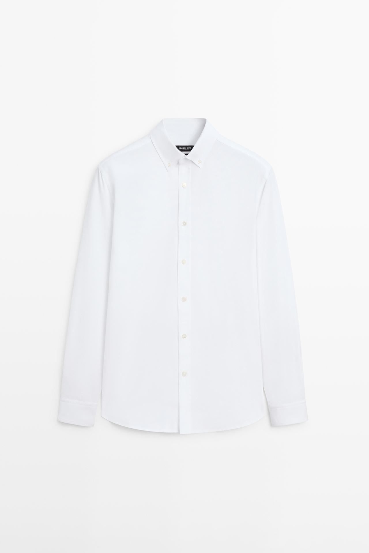 Massimo Dutti - Herre - Regular Fit Oxfordskjorte I 100 % Bomuld - Hvid - M