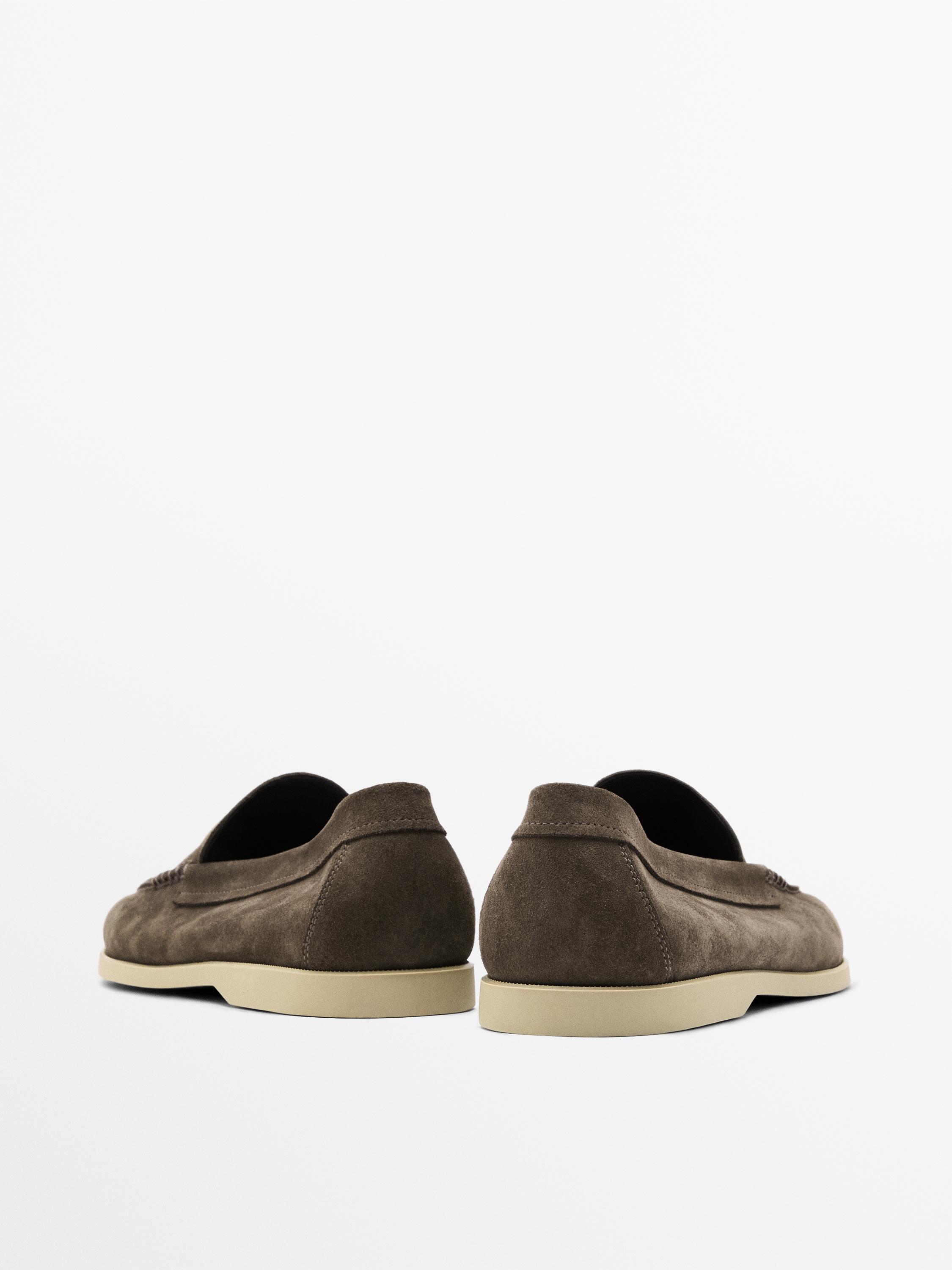 Soft split suede loafers