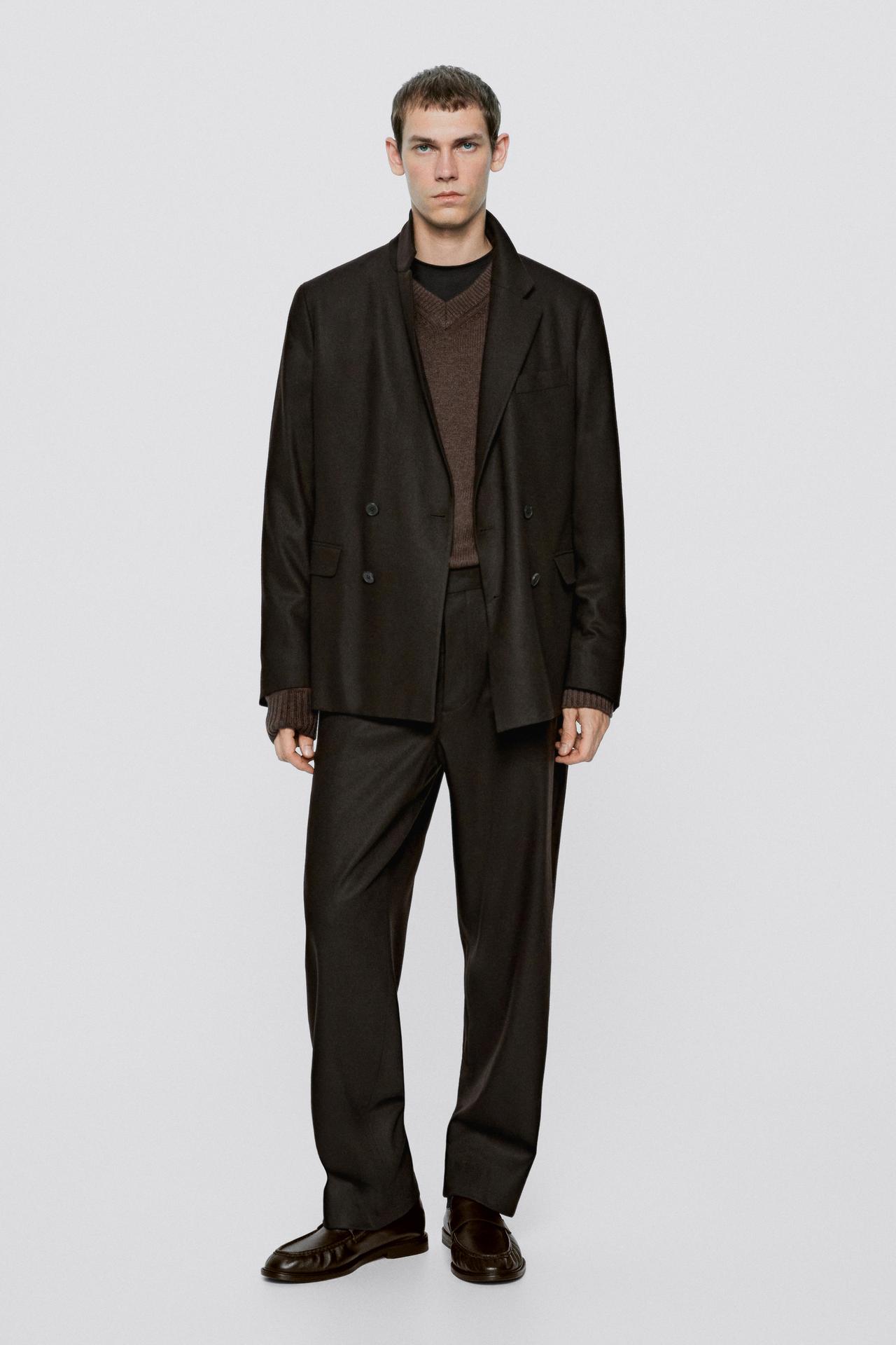 Wool blend flannel suit blazer - LIMITED EDITION — BROWN