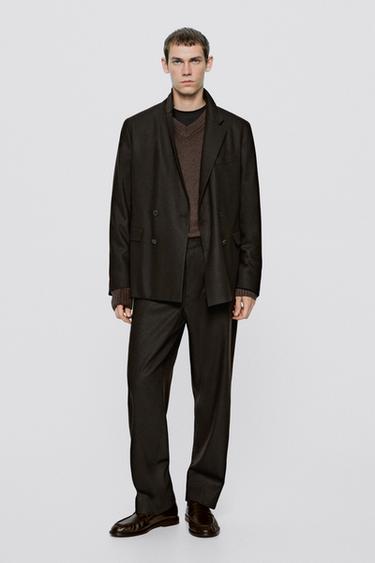 Wool blend flannel suit blazer - LIMITED EDITION — BROWN 1