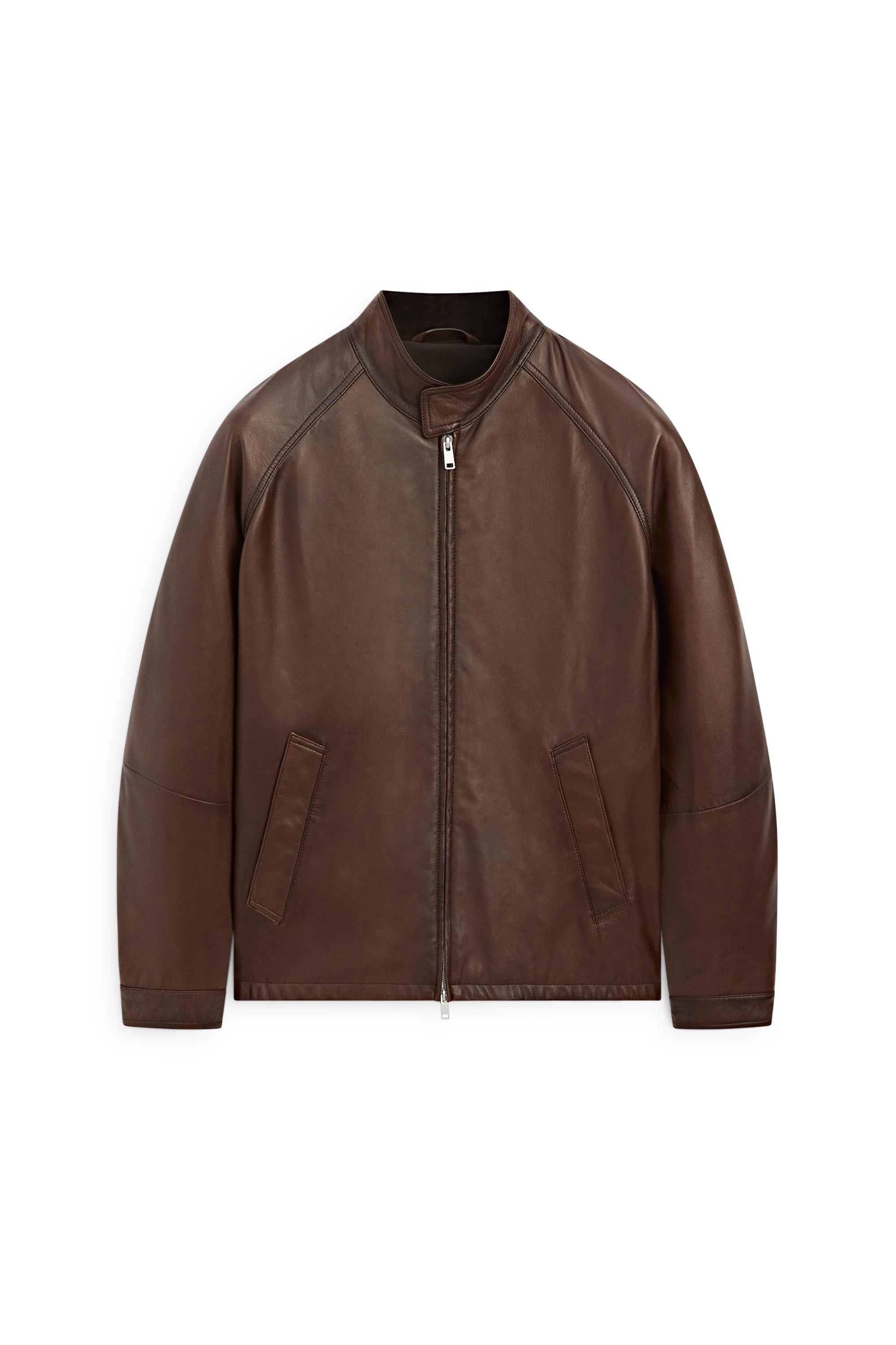 Nappa leather high-neck jacket — LEATHER