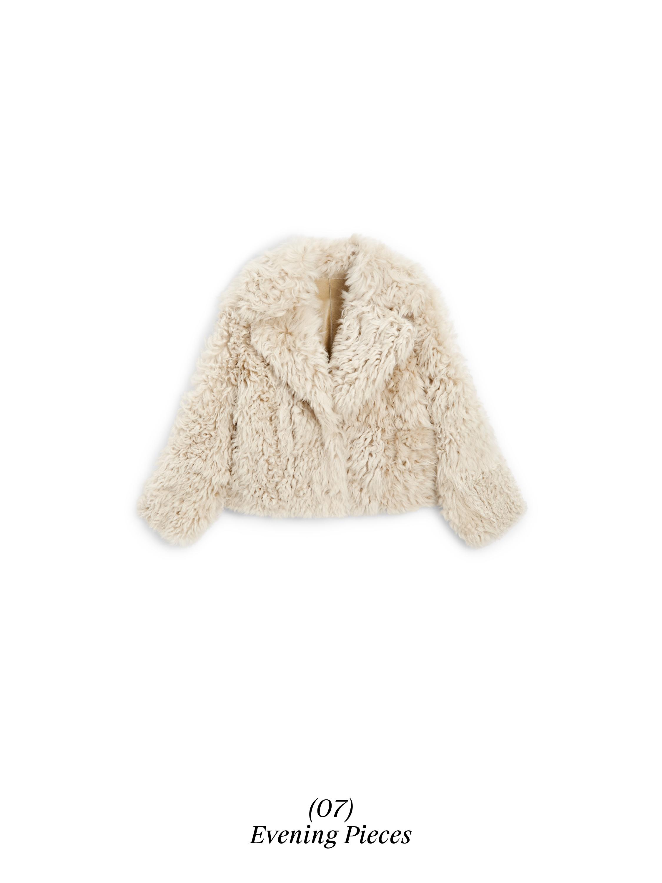 Short leather coat with fur - STUDIO — CREAM