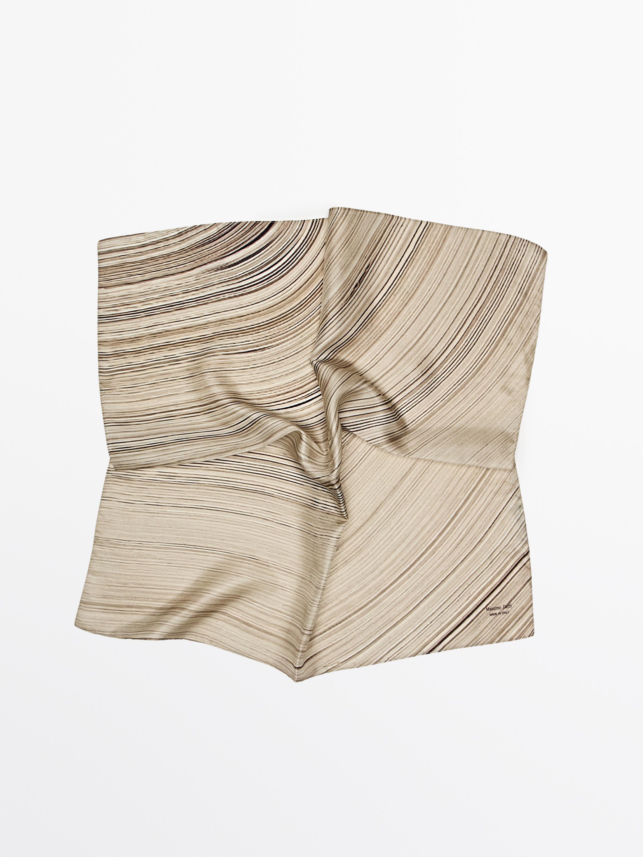 Striped print 100% silk scarf