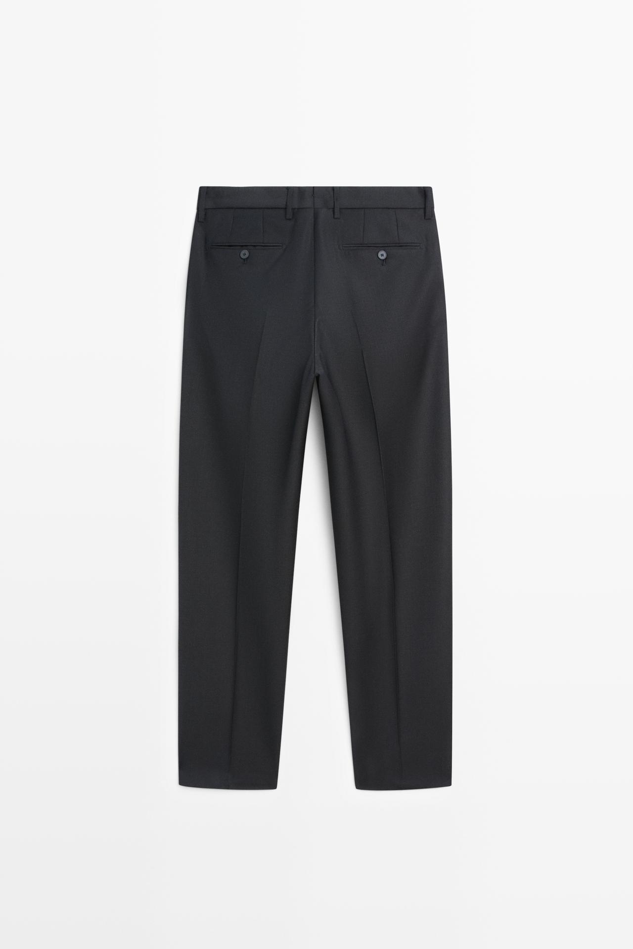 100% wool suit pants — NAVY BLUE