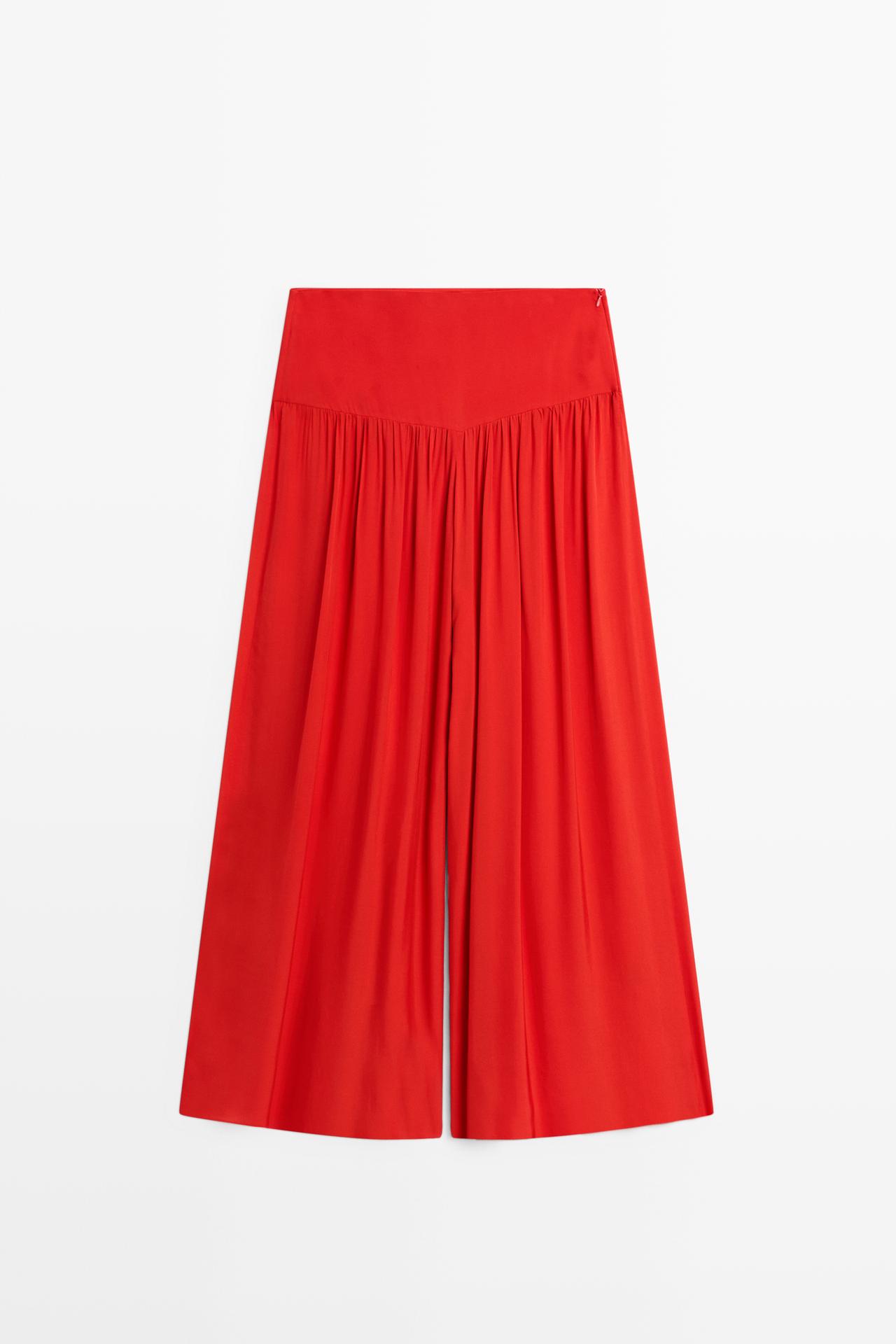 Loose-fitting skort with sash belt detail — ORANGE
