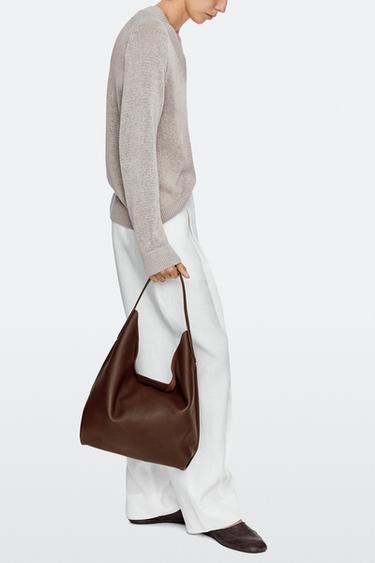 Medium nappa leather shoulder bag — BURGUNDY 1