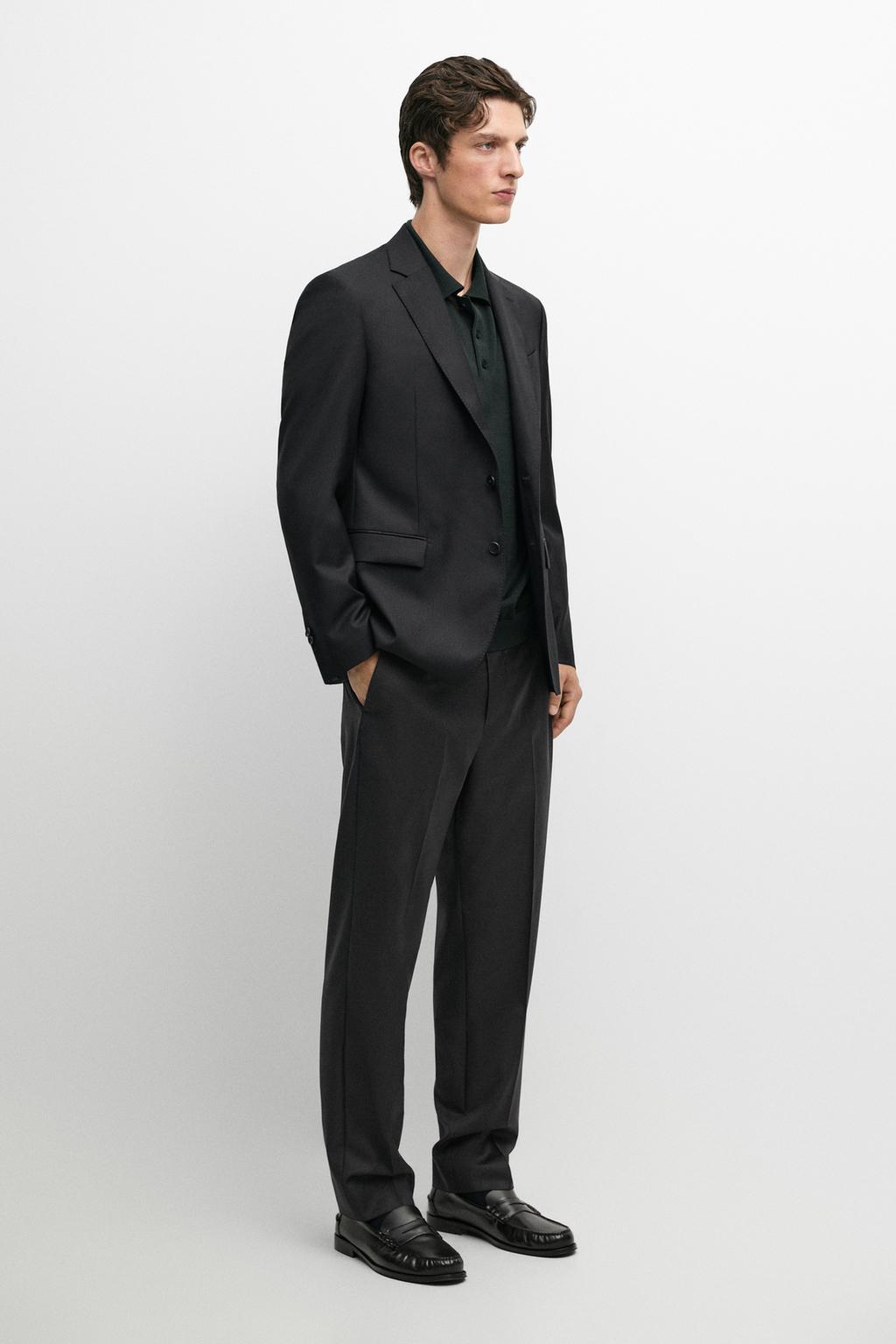 Massimo Dutti 100% yun kostyum şalvarı