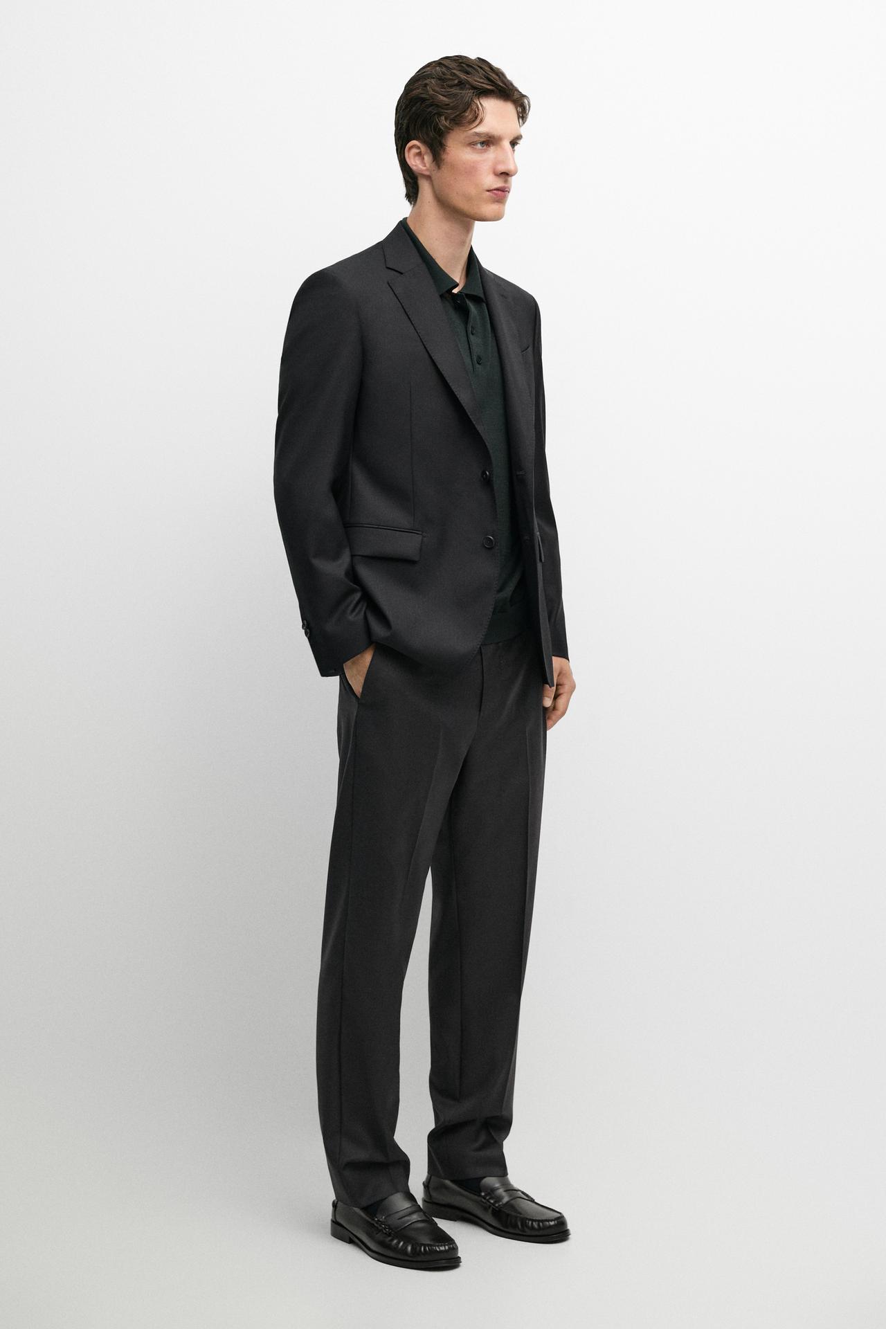 100% wool suit pants — CHARCOAL
