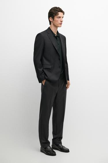 100% wool suit pants — CHARCOAL 1