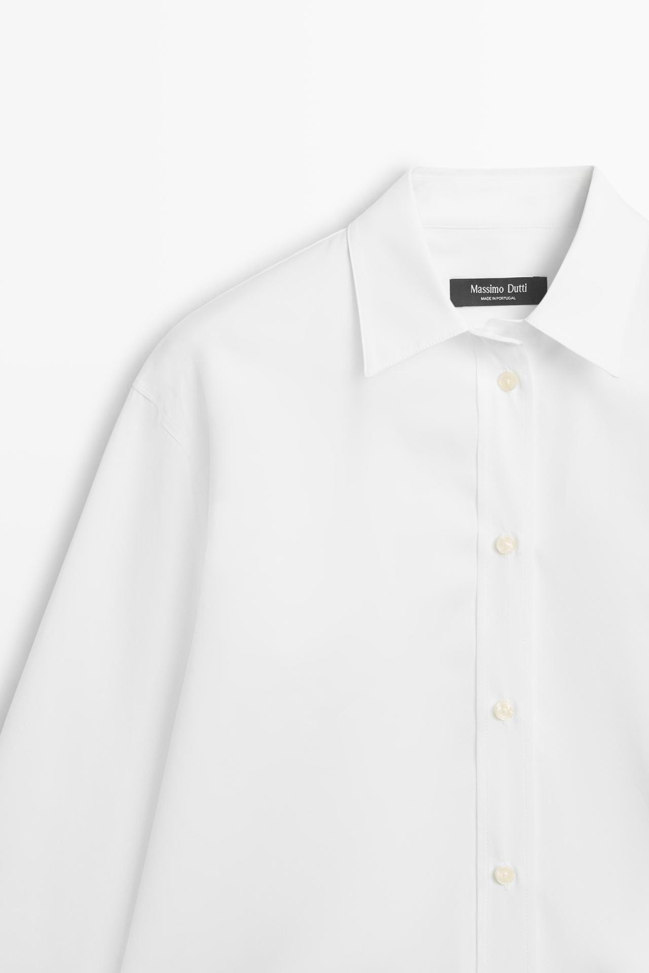 Oversize 100% cotton poplin shirt — WHITE