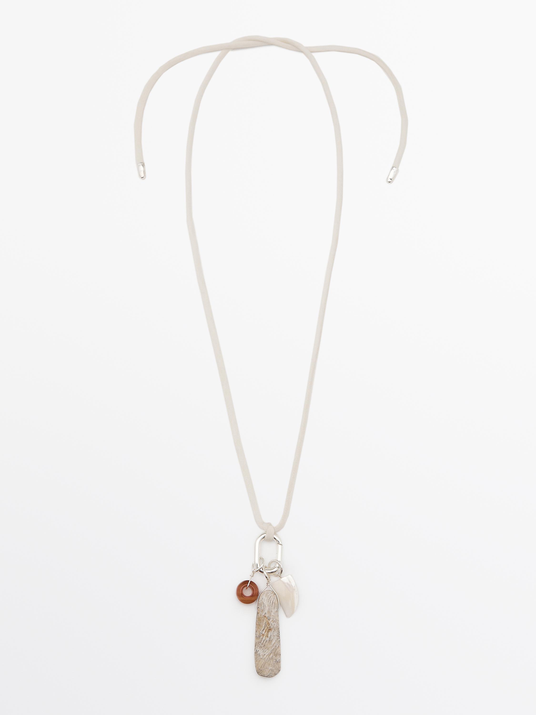 Stone charm necklace
