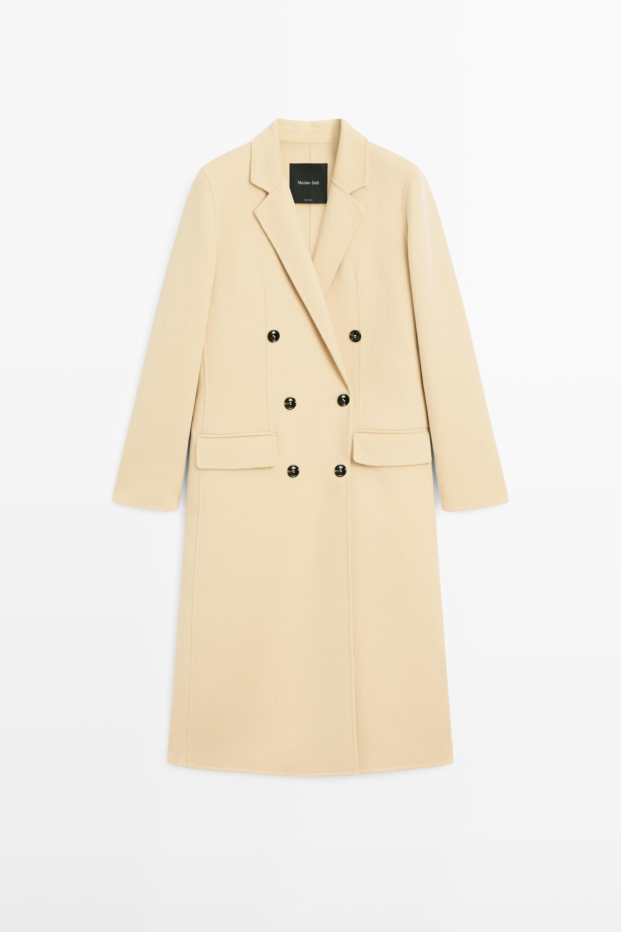 Long wool blend surplice coat