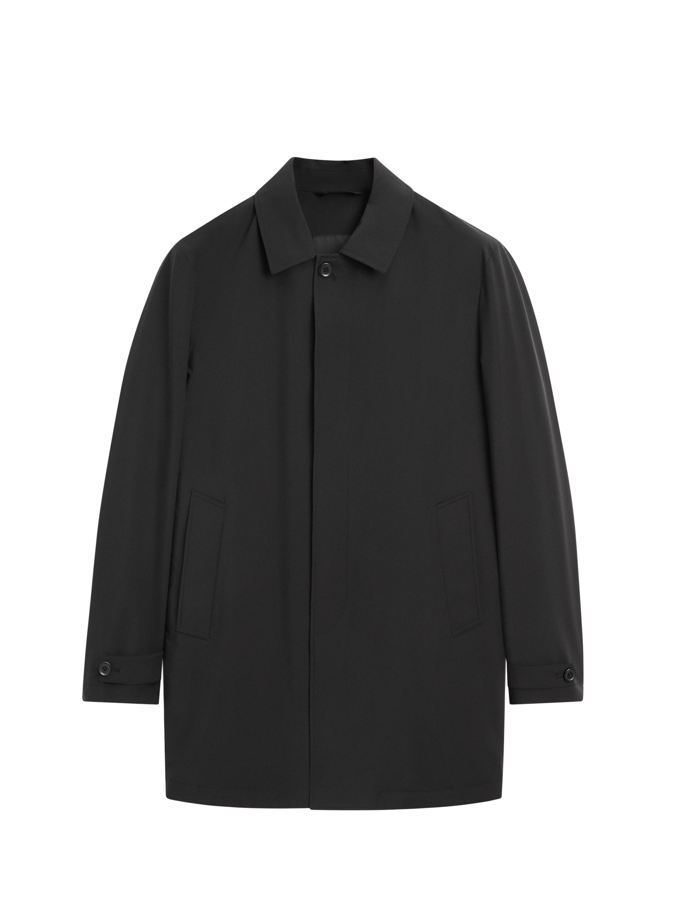Lightweight technical fabric parka — BLACK