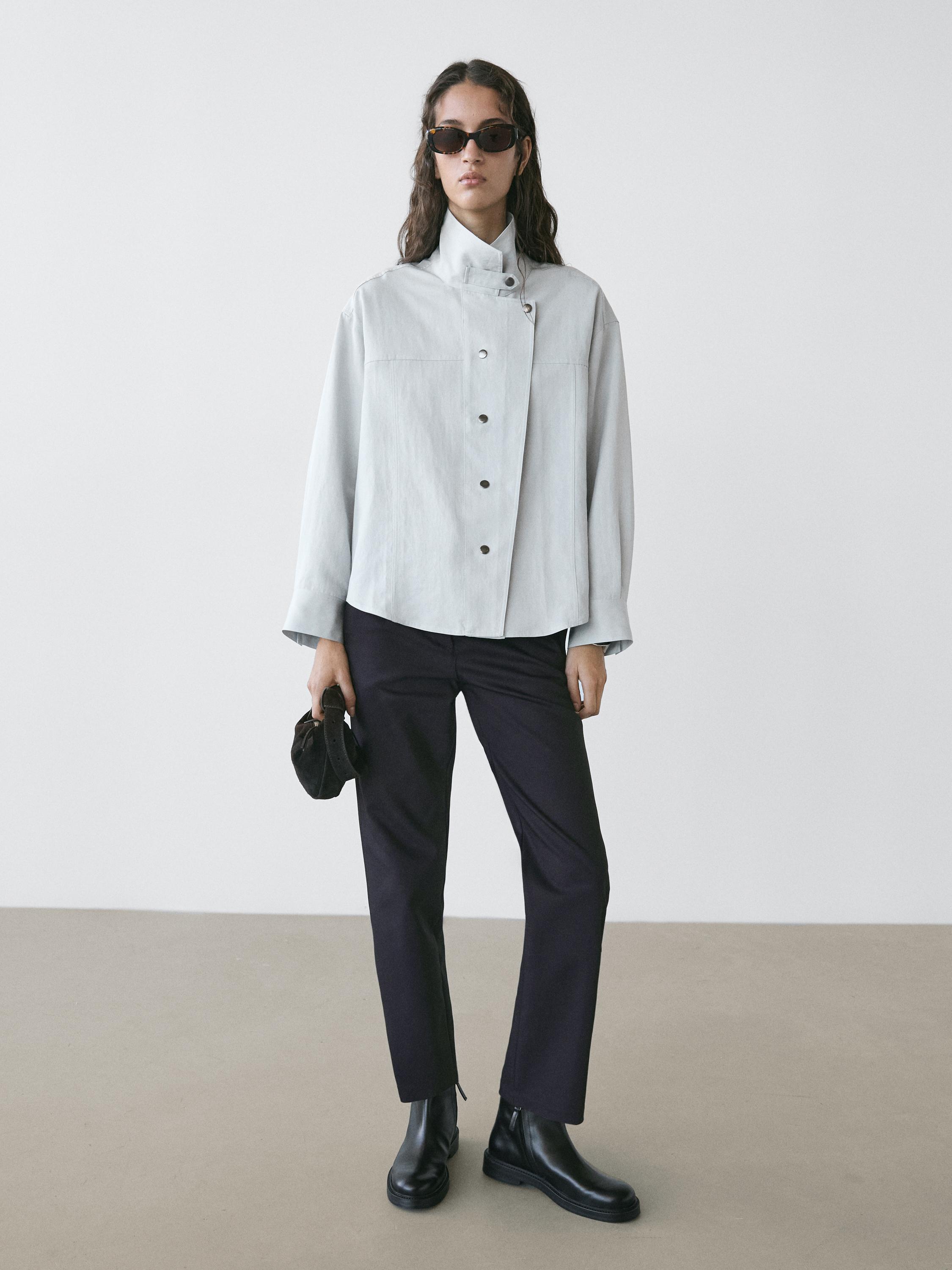 Chemisier fluide à boutons fantaisie