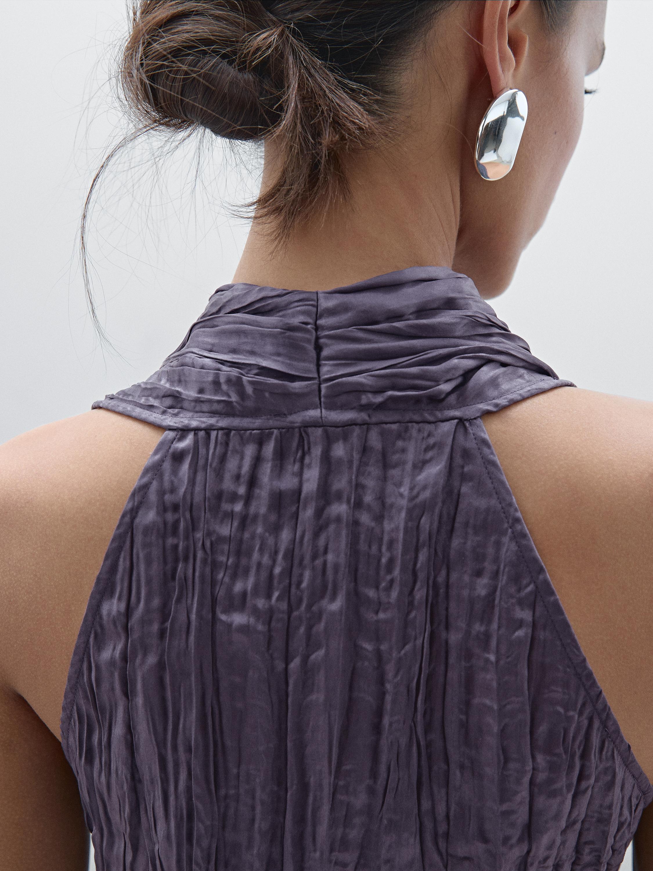 Pleated halter top