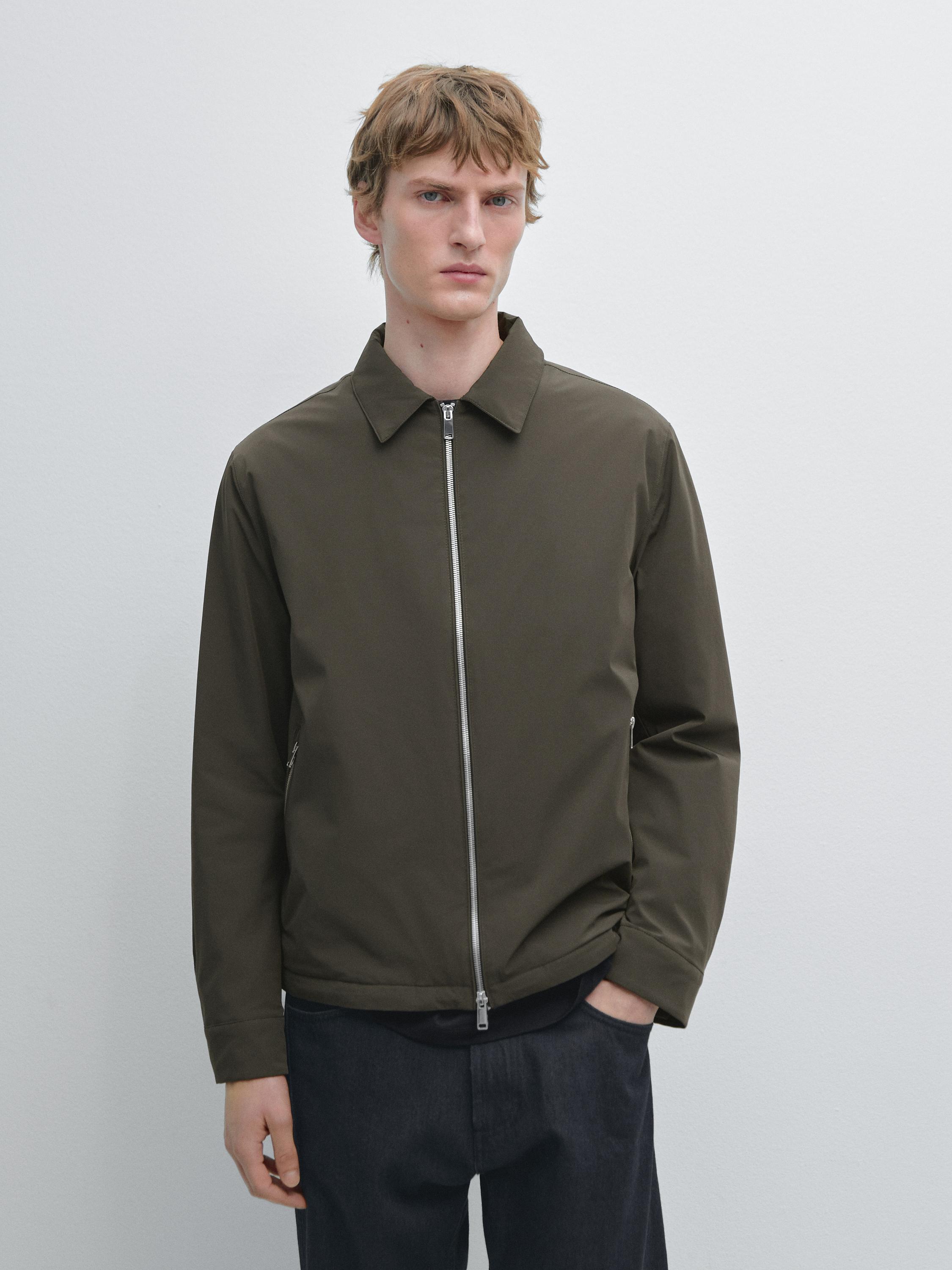 Short jacket with pocket details — KHAKI