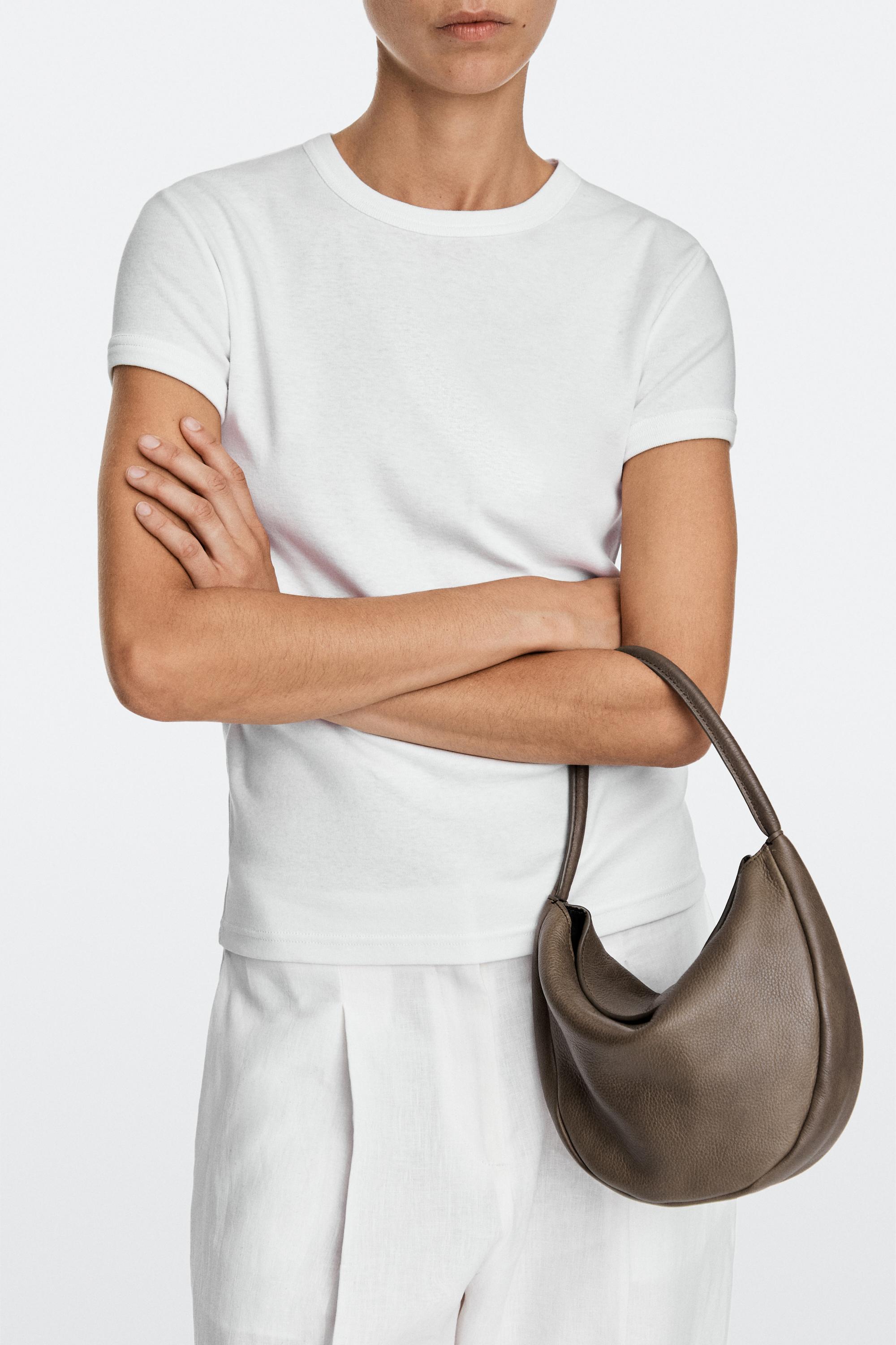 Nappa leather mini slouch bag — KHAKI