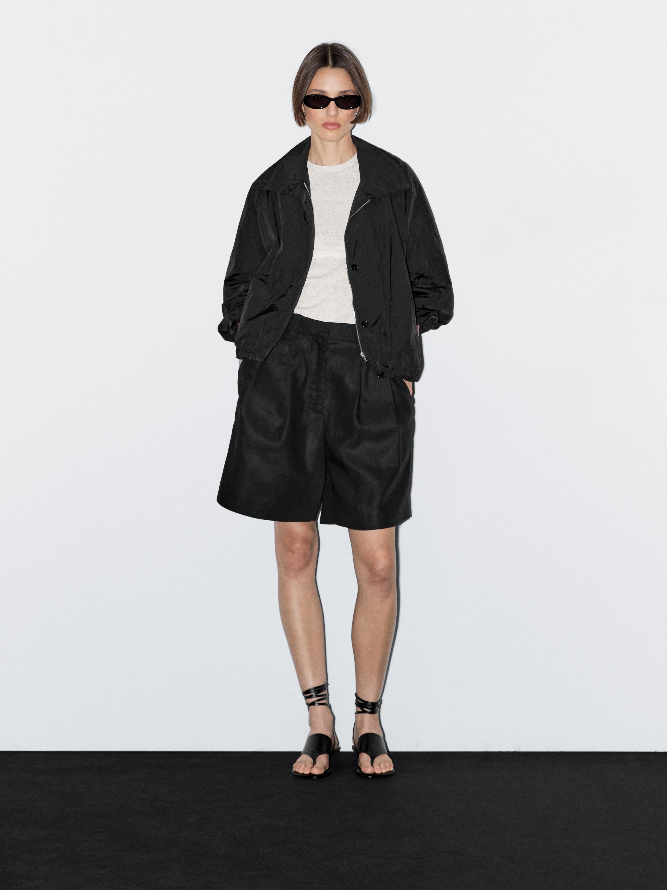 Veste bomber bouffante col montant