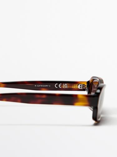 Rectangular tortoiseshell-effect sunglasses — BROWN 5