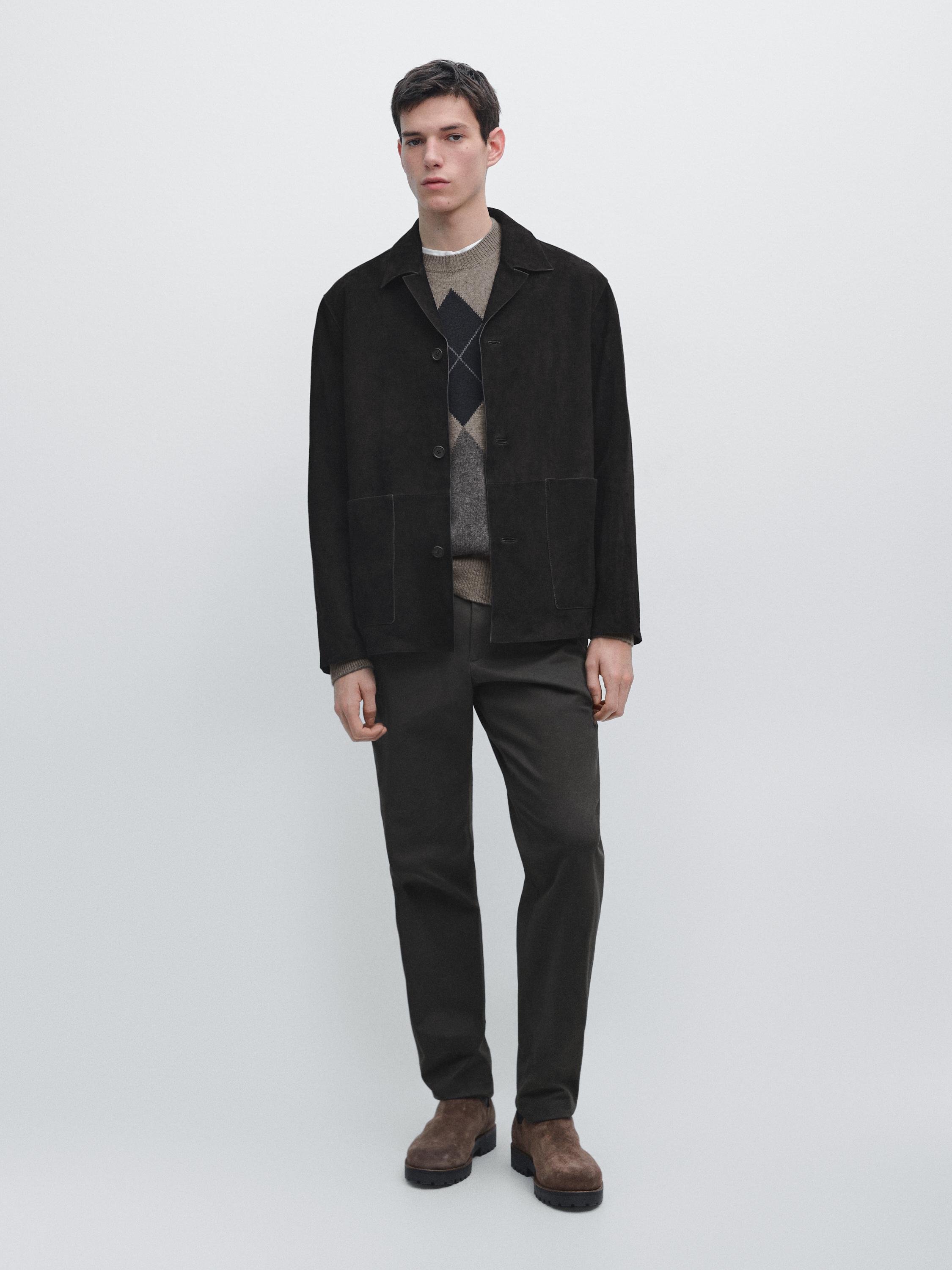 Slim fit cotton trousers