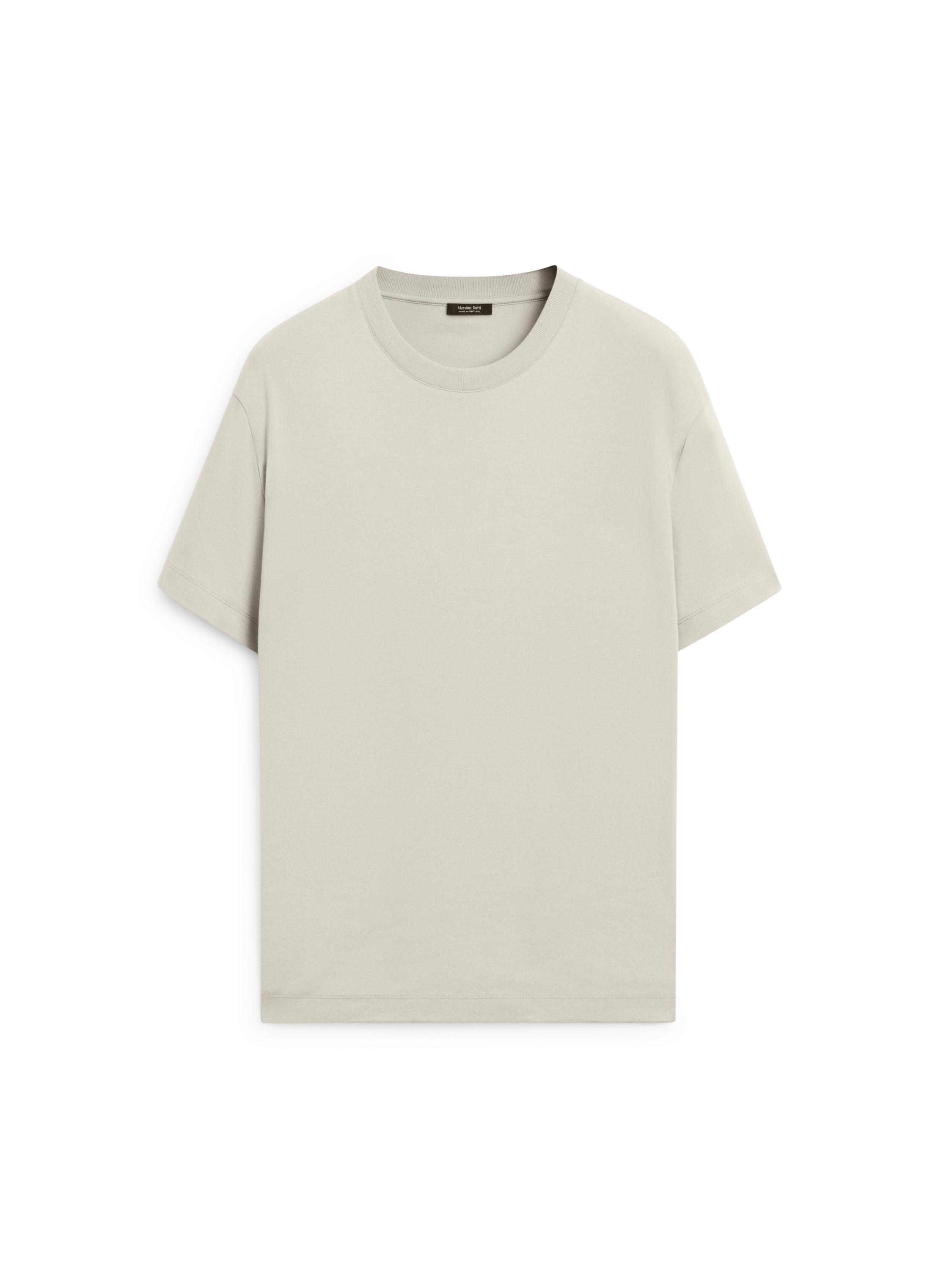 100% cotton short sleeve T-shirt — STONE