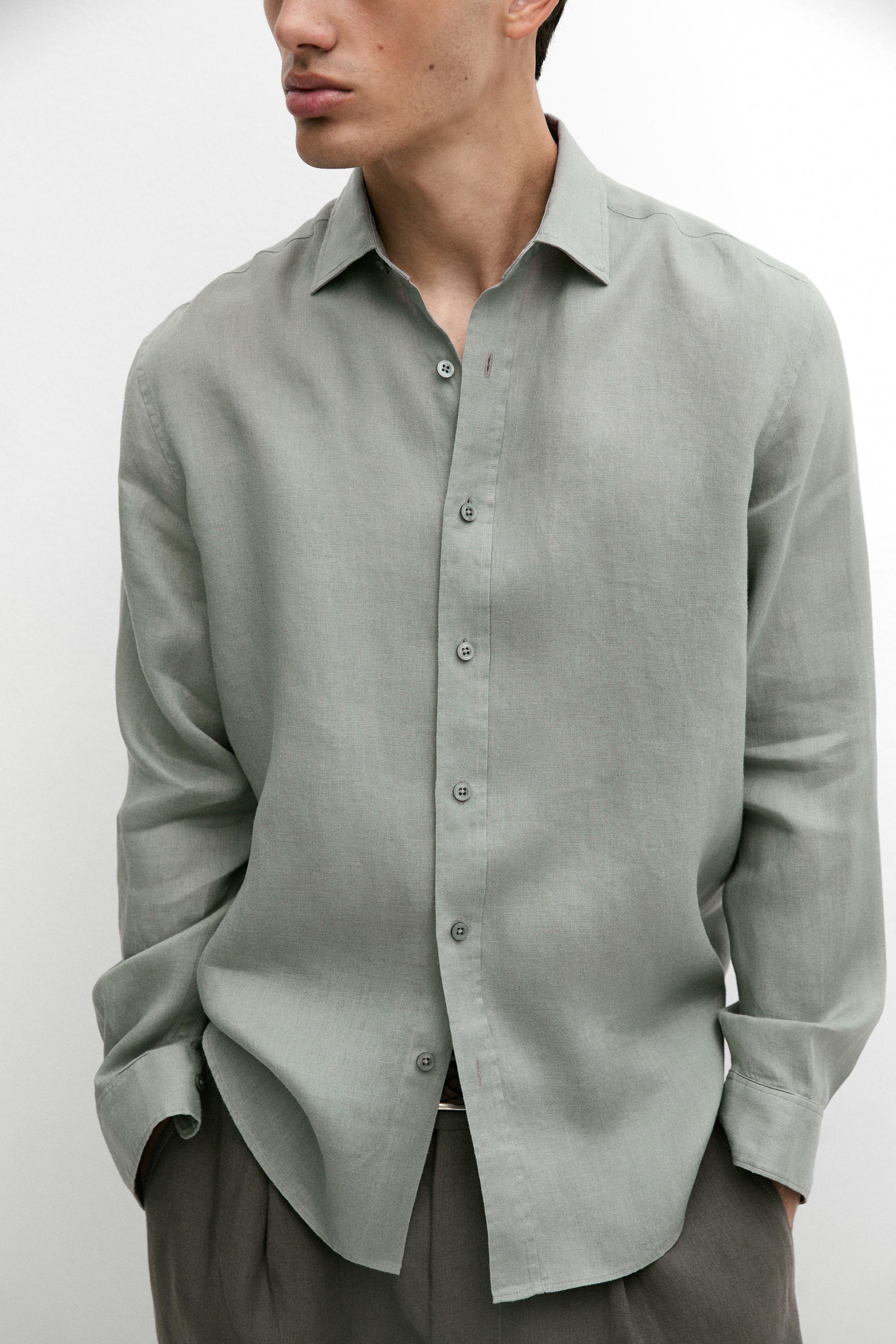 Slim fit 100% linen shirt — MOSS