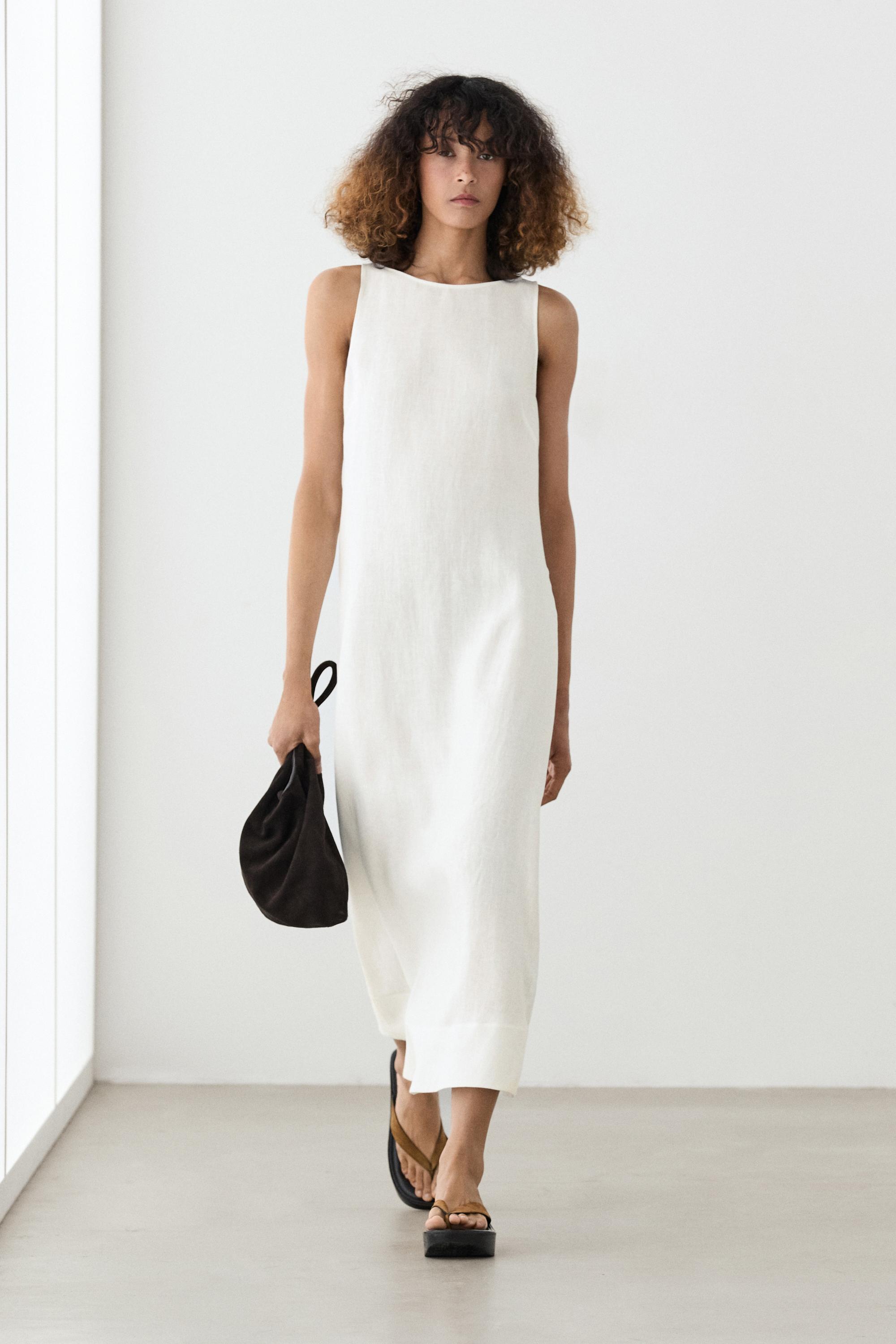 Robe encolure américaine 100 % lin