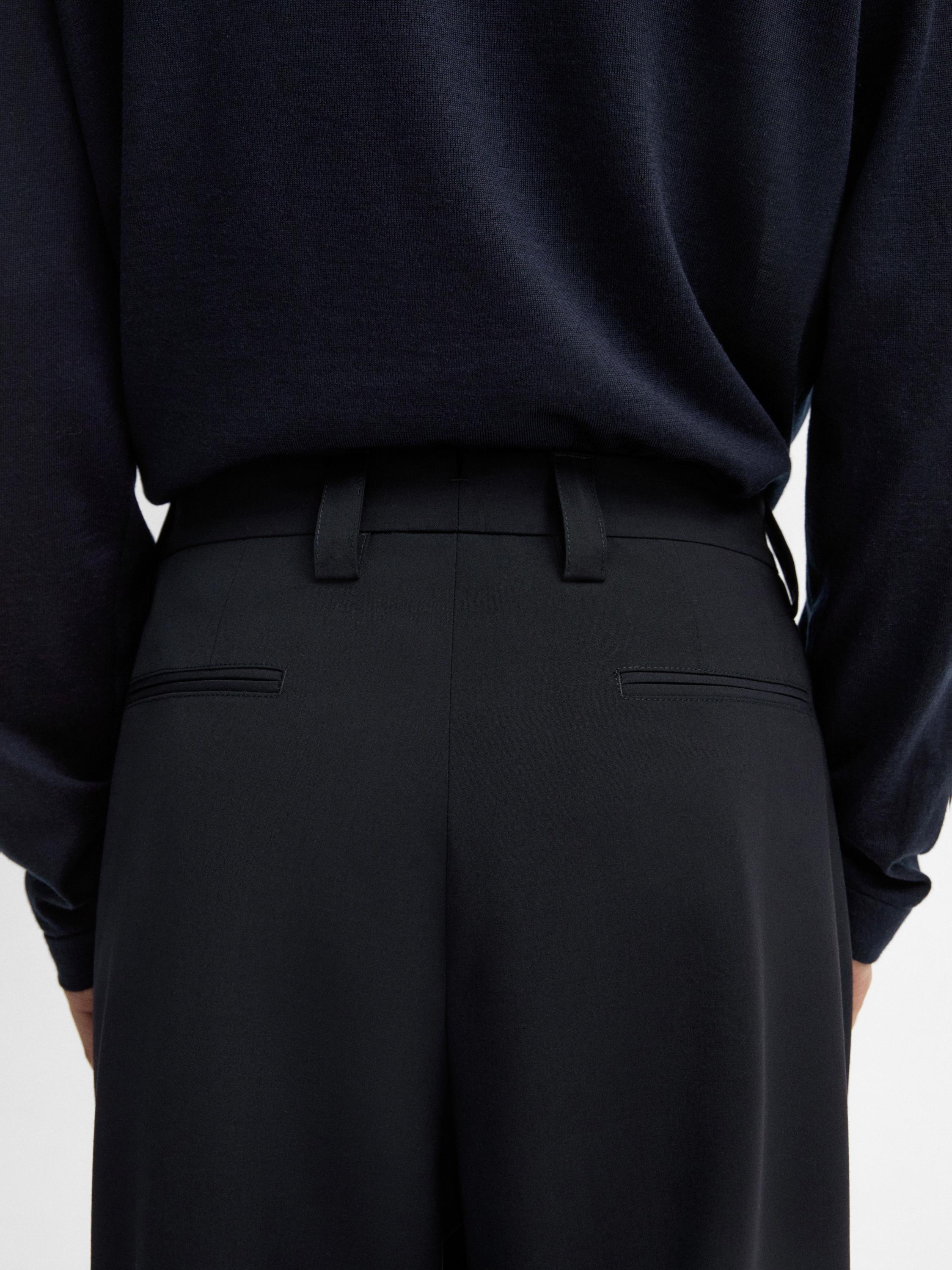 Wool blend darted trousers