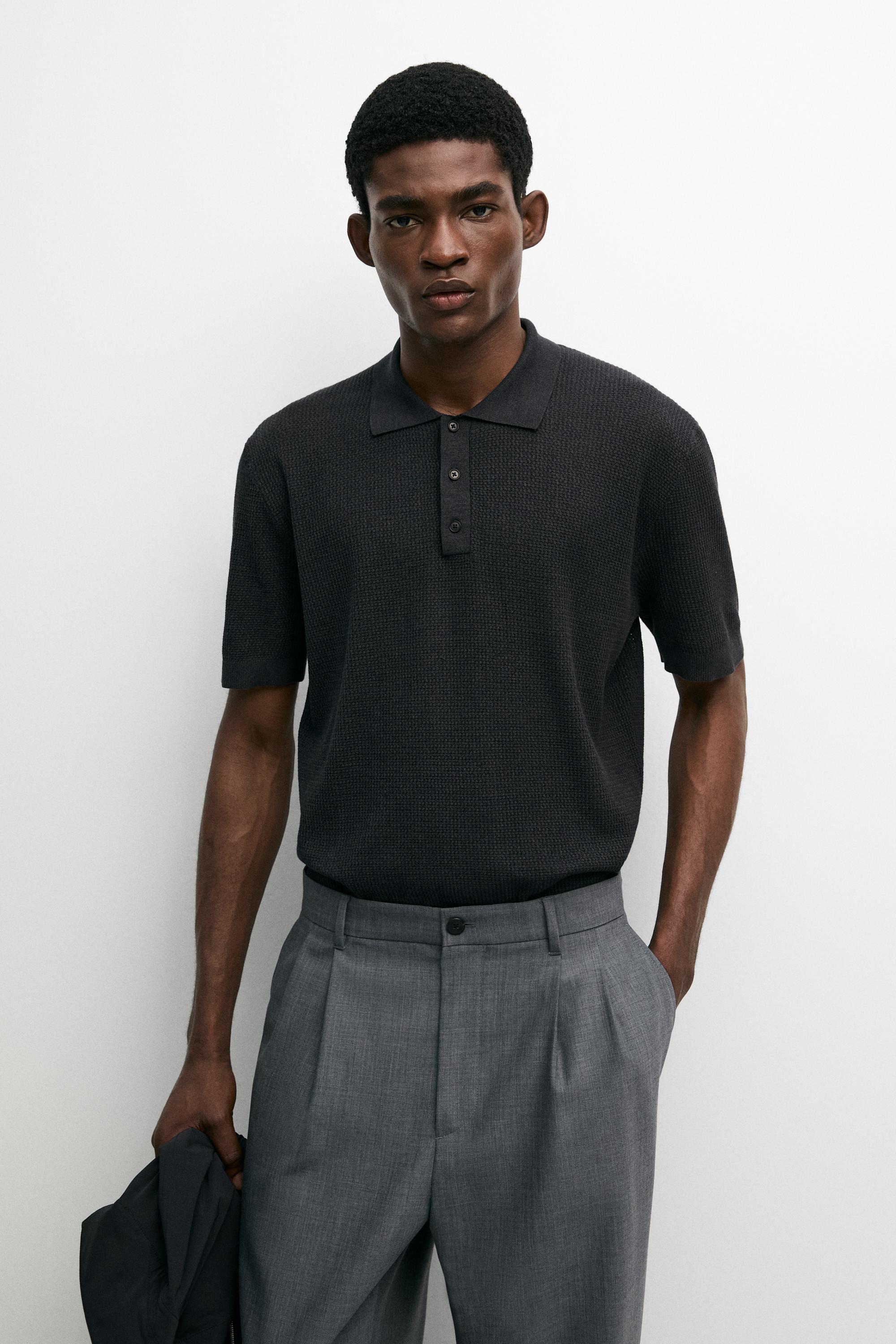 Kaus polo katun 100% dengan kerah berkancing