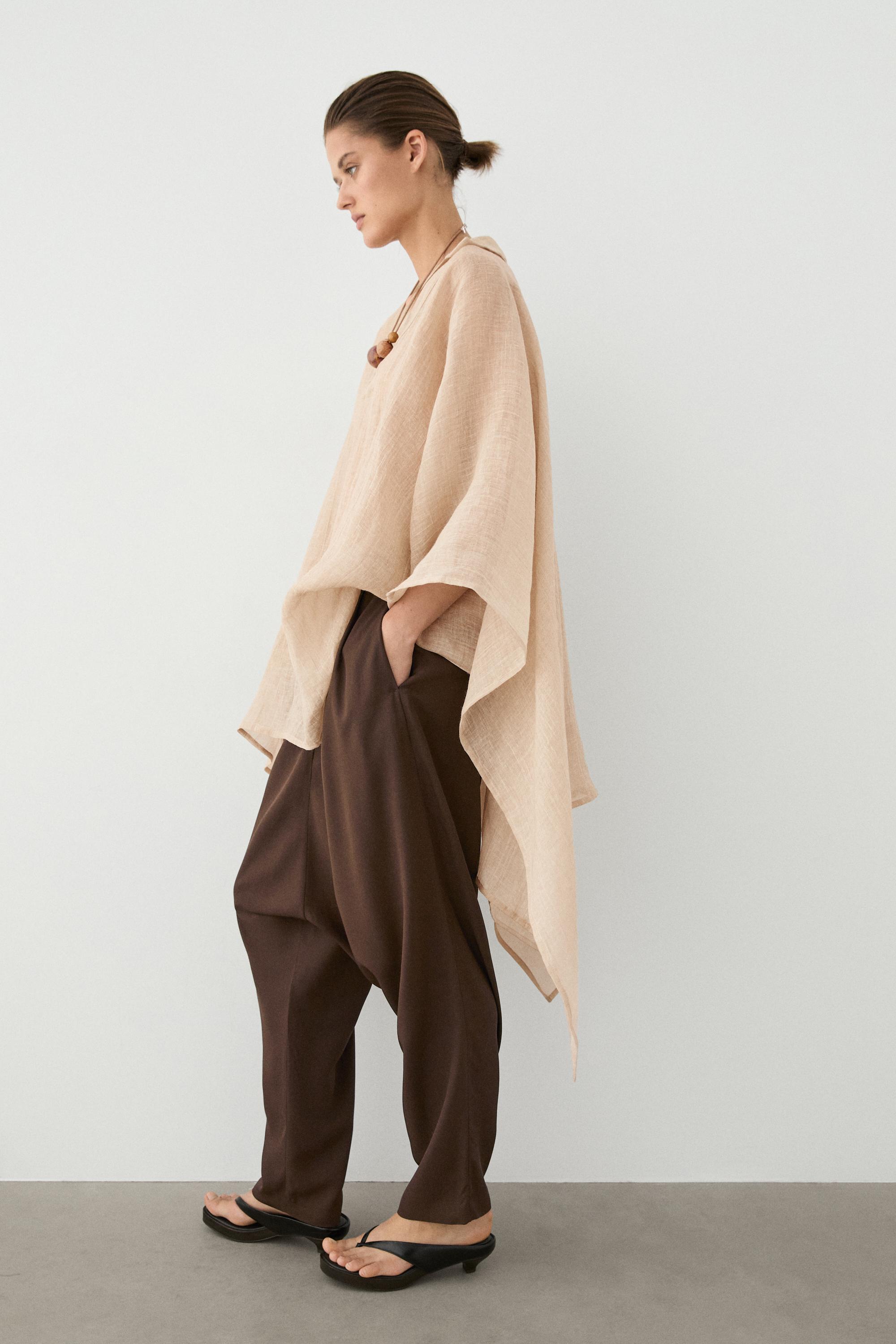 100% ramie cape — BEIGE