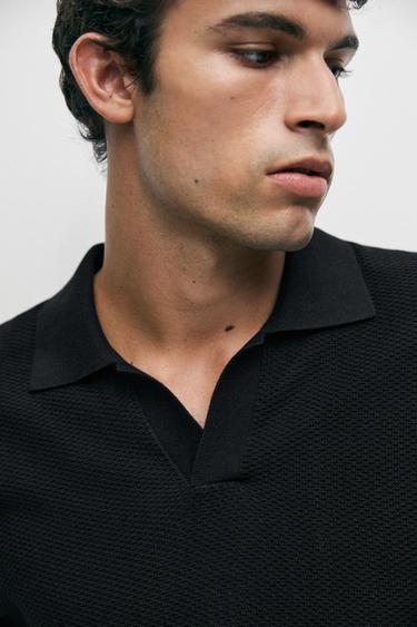 100% cotton knit polo — BLACK 8