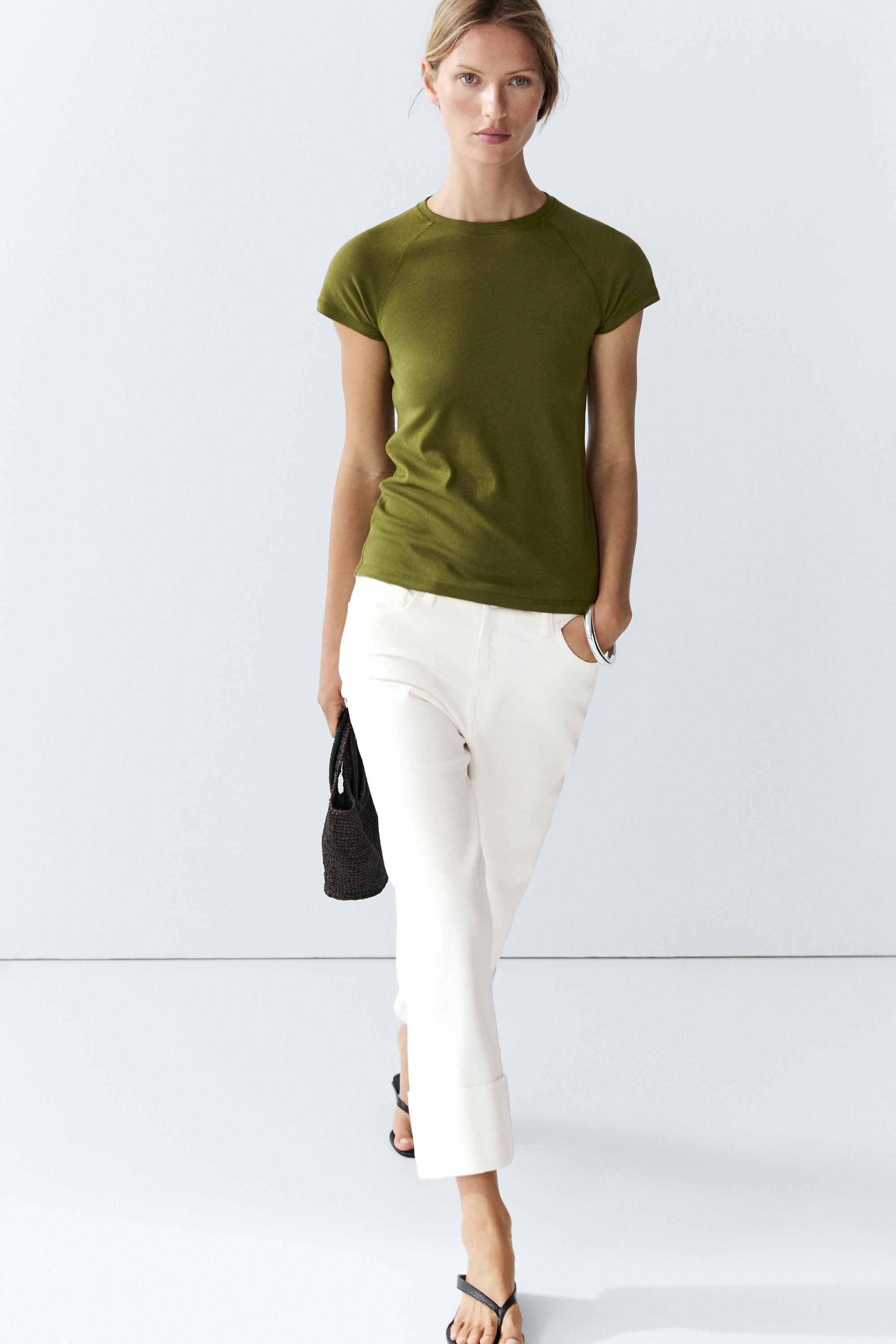 Short Sleeve Raglan T-Shirt — KHAKI